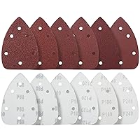 Vista 2 de S SATC 36 piezas de papel de lija para lijadora de ratón, 6 agujeros, papel de lija para lijadora de detalle, papel de lija para lijadora de palma