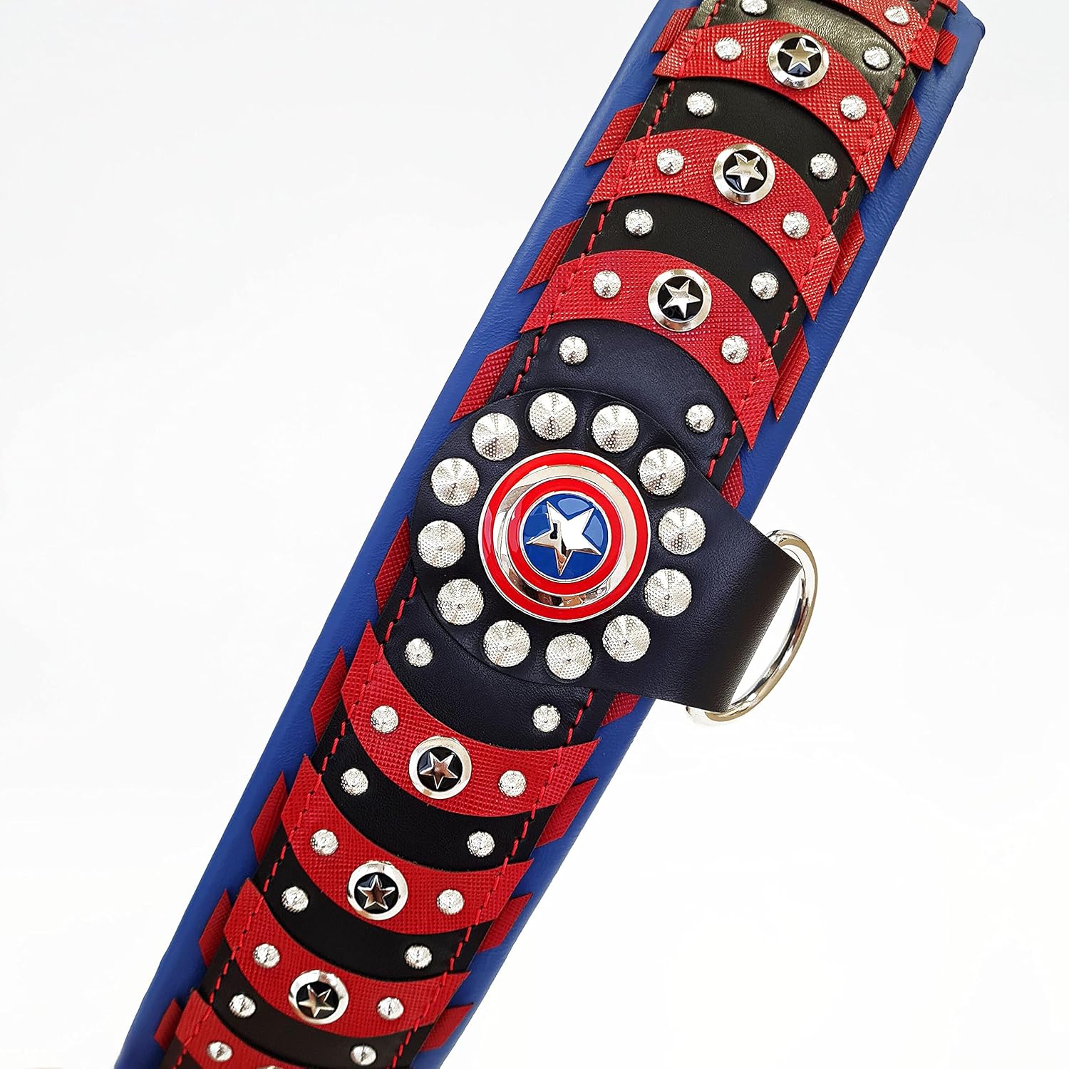 Bestia Captain America Leather Dog Collar Handmade