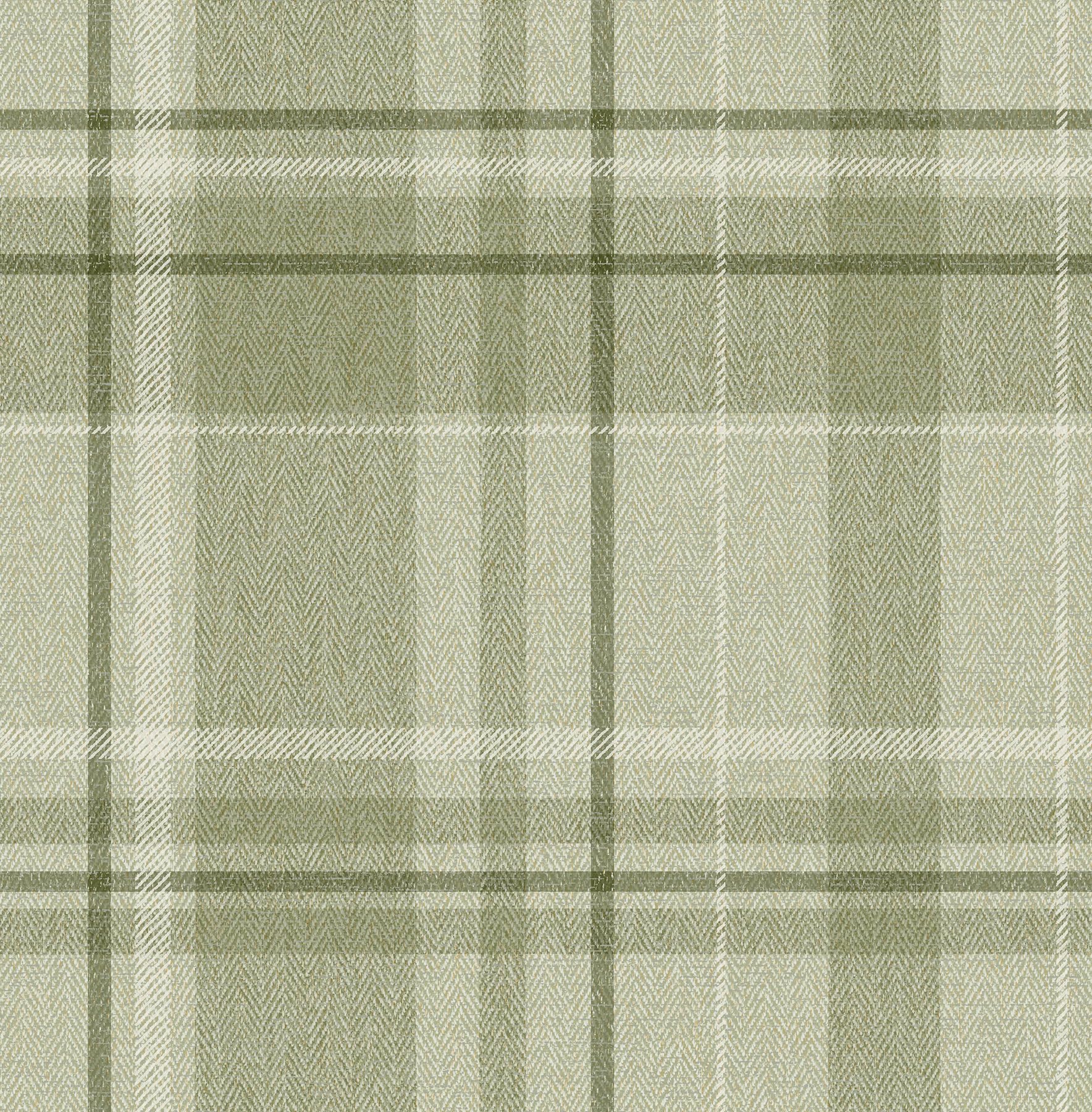 CROWN M1865 Harris Check Luxury Textured Wallpaper, Green