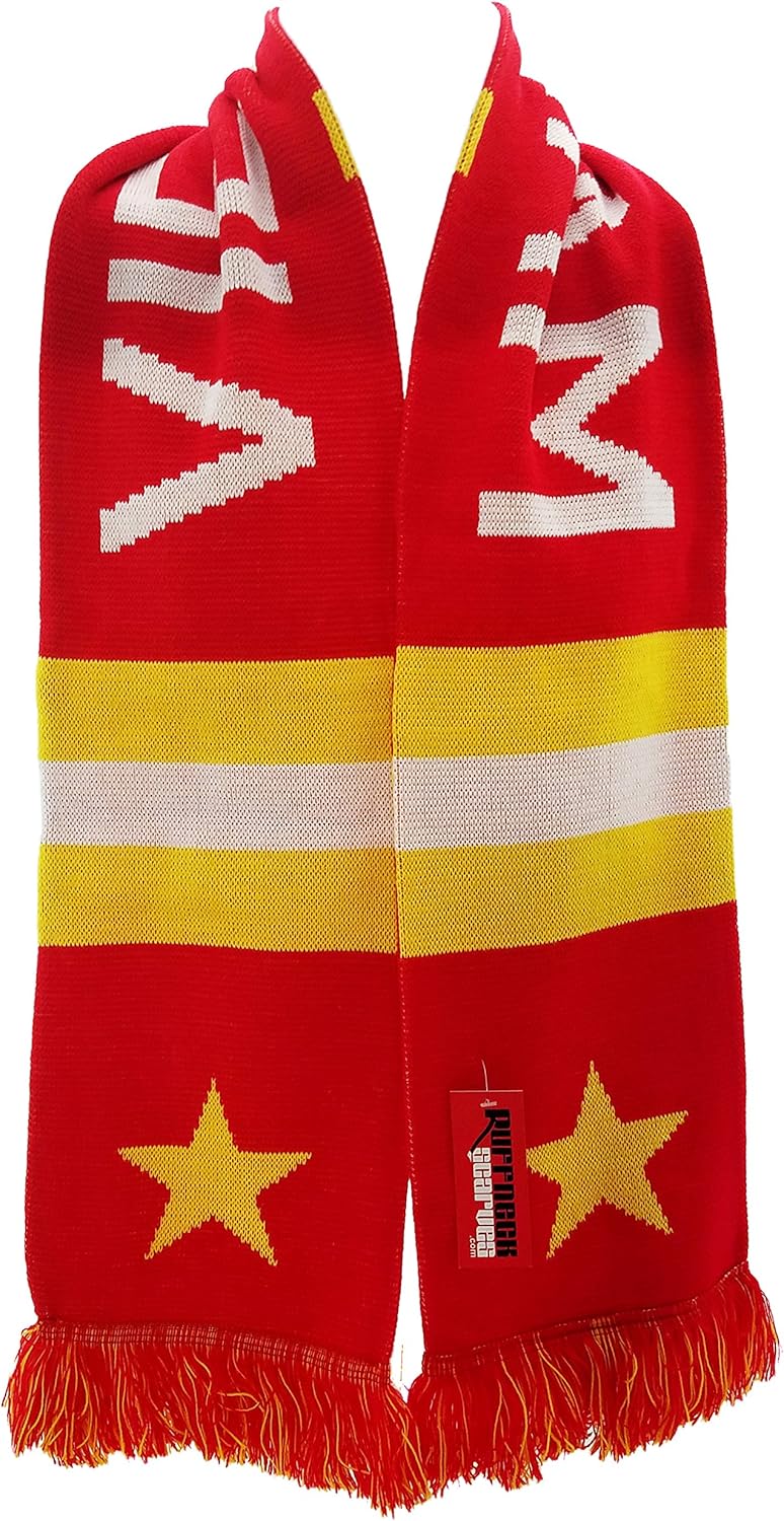 Bufanda Unisex De Fútbol Italiano - Colores Azul, Blanco, Verde, Rojo, Dorado, Tejido Suave, 57 X 7 Pulgadas