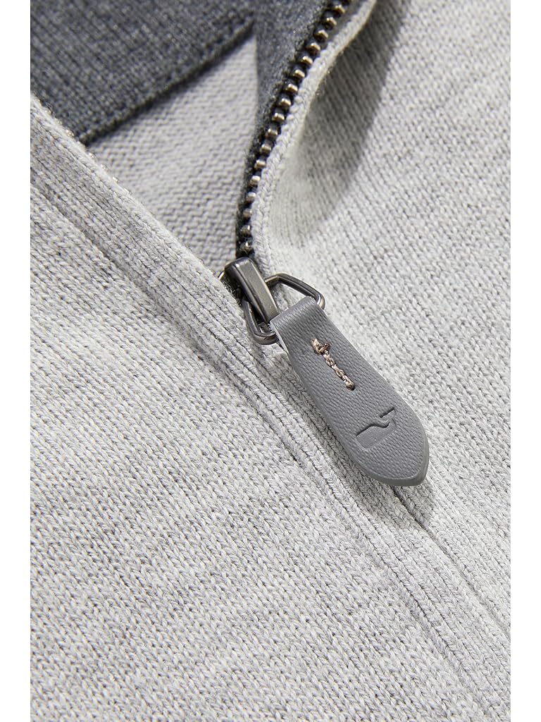 Gray Vineyard Vines Boathouse Tipped Quarter-zip Sweater