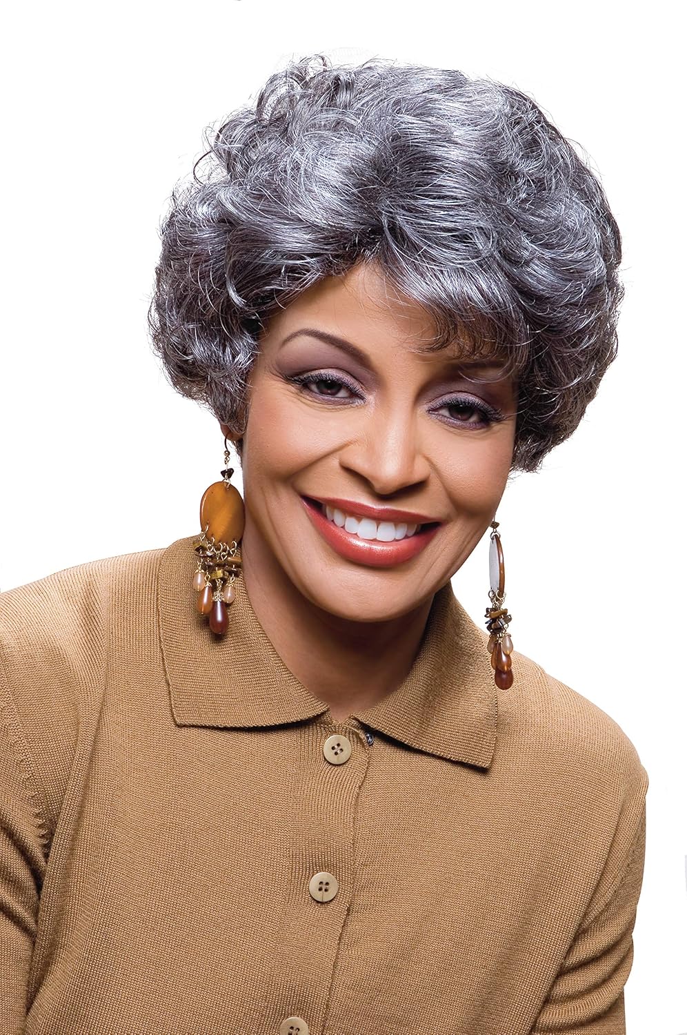 Foxy Silver Synthetic Wig - Elen-34