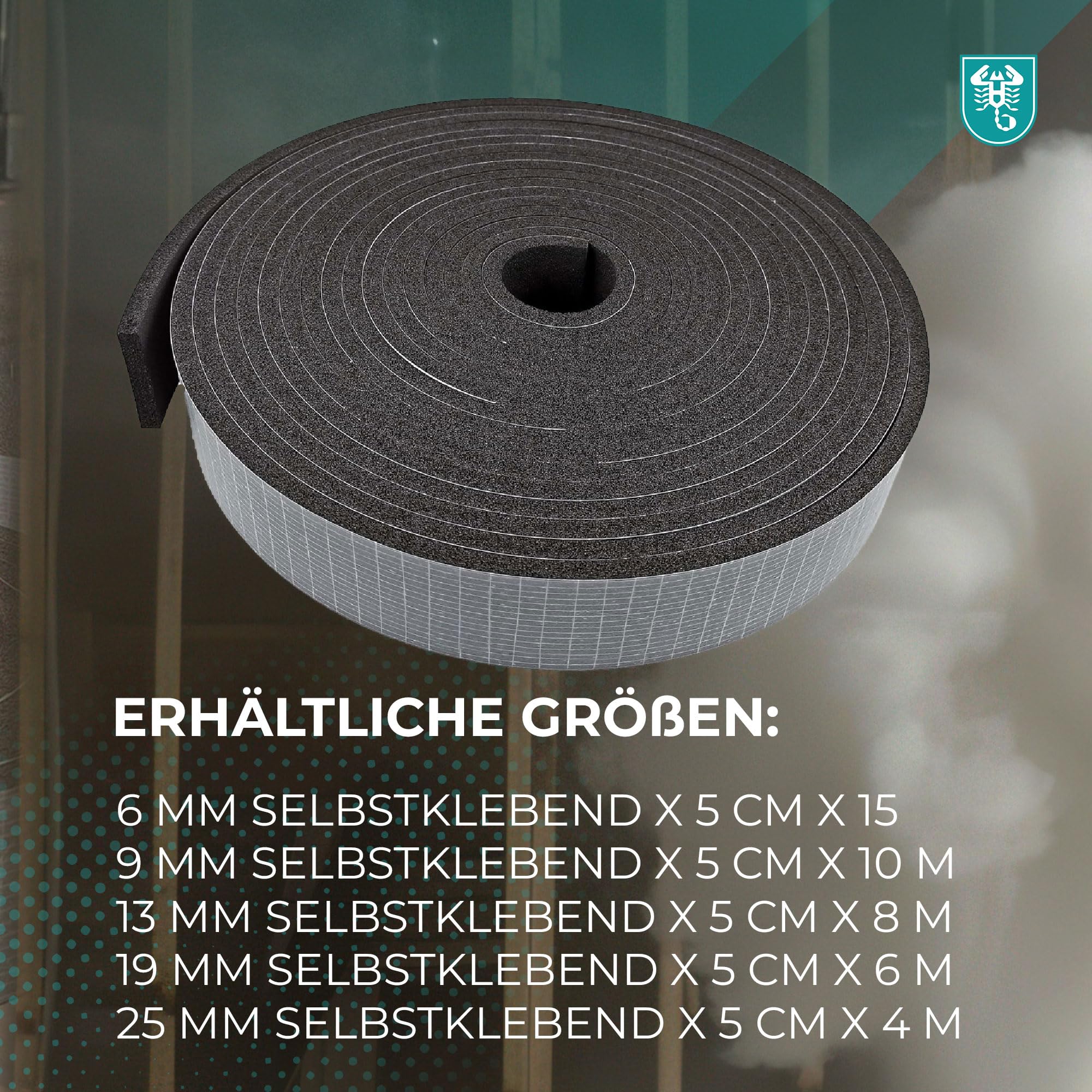 Armaflex original XG Kautschuk Streifen Zuschnitt + Scorprotect® Duftbaum (schwarz, 6 mm selbstklebend x 5 cm x 15 m)