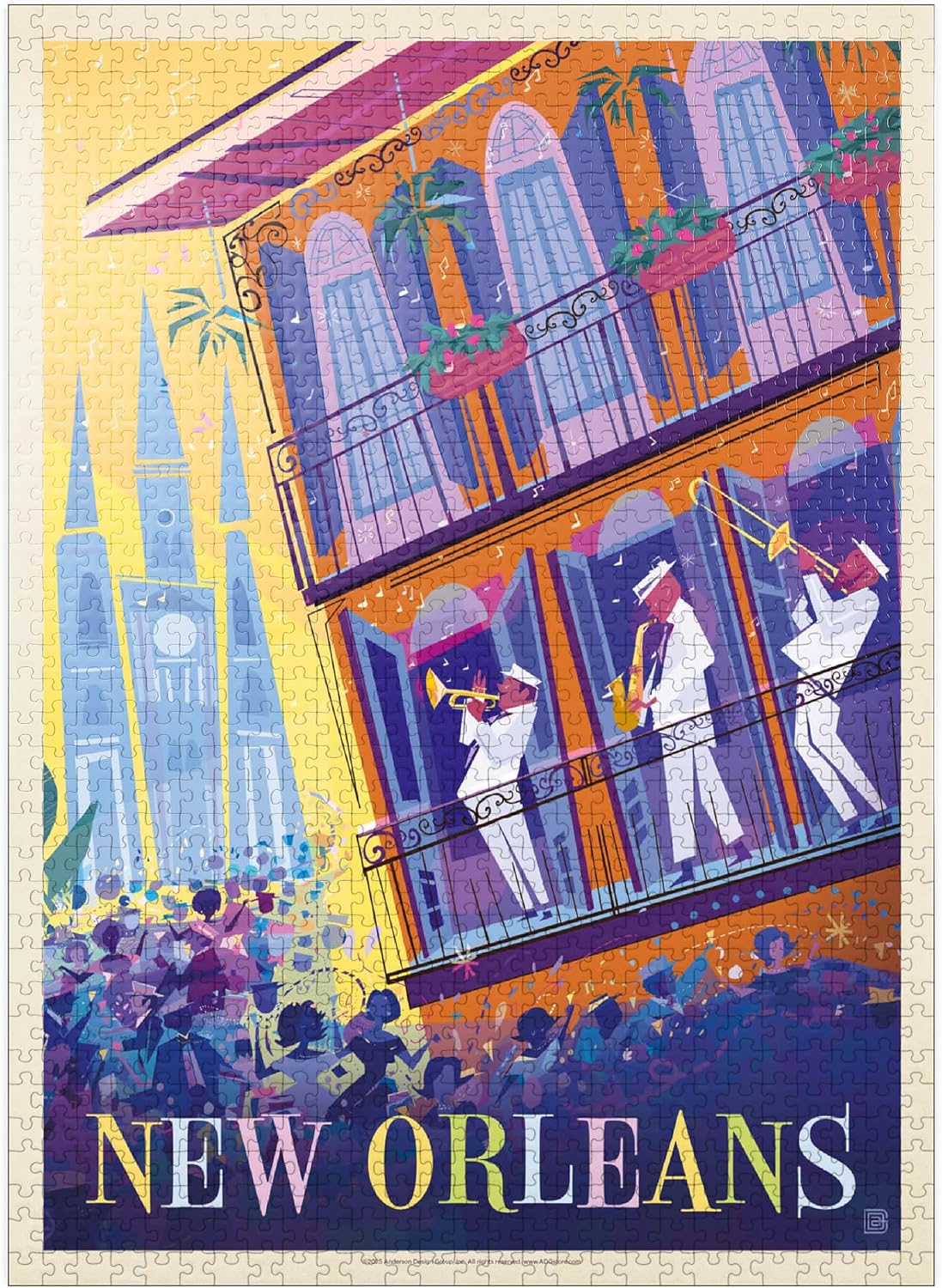 MyPuzzle New Orleans: Dancing in The Street (Mod Design) - Premium 500 Piece Jigsaw Puzzle for Adults