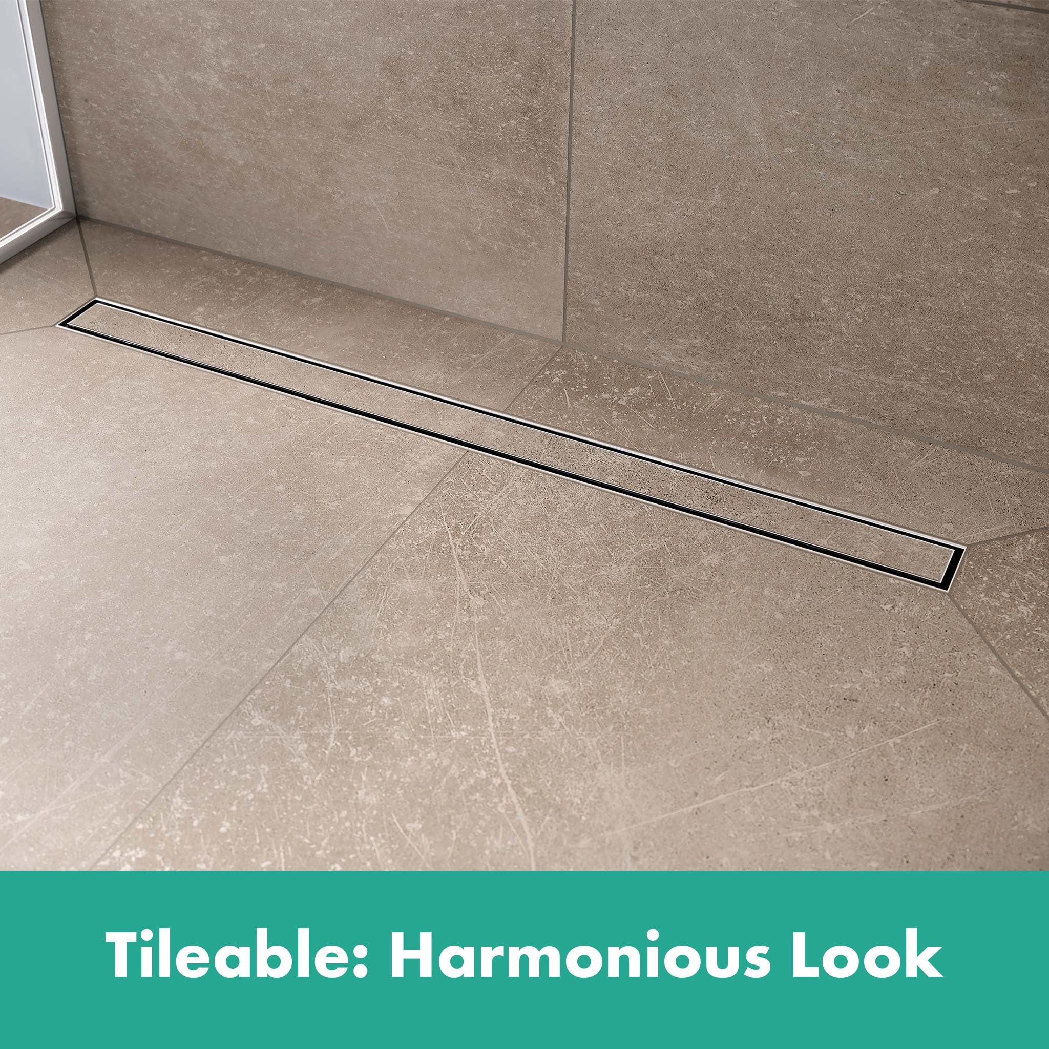 hansgrohe RainDrain Compact - kompletny odpływ liniowy, kanał prysznicowy 900 mm, odpływem prysznicowym niski, ruszt do wyłożenia płytkami