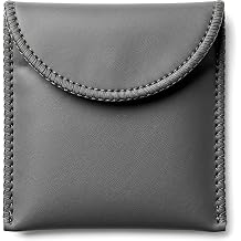 Waterproof Hearing Aid Case Small Pouch Black PVC Hearing Aid Travel Case for Hearing Aids and Battery Holder Accessories, 3.31 x 3.31 x 0.58 inches, 1 Pc
