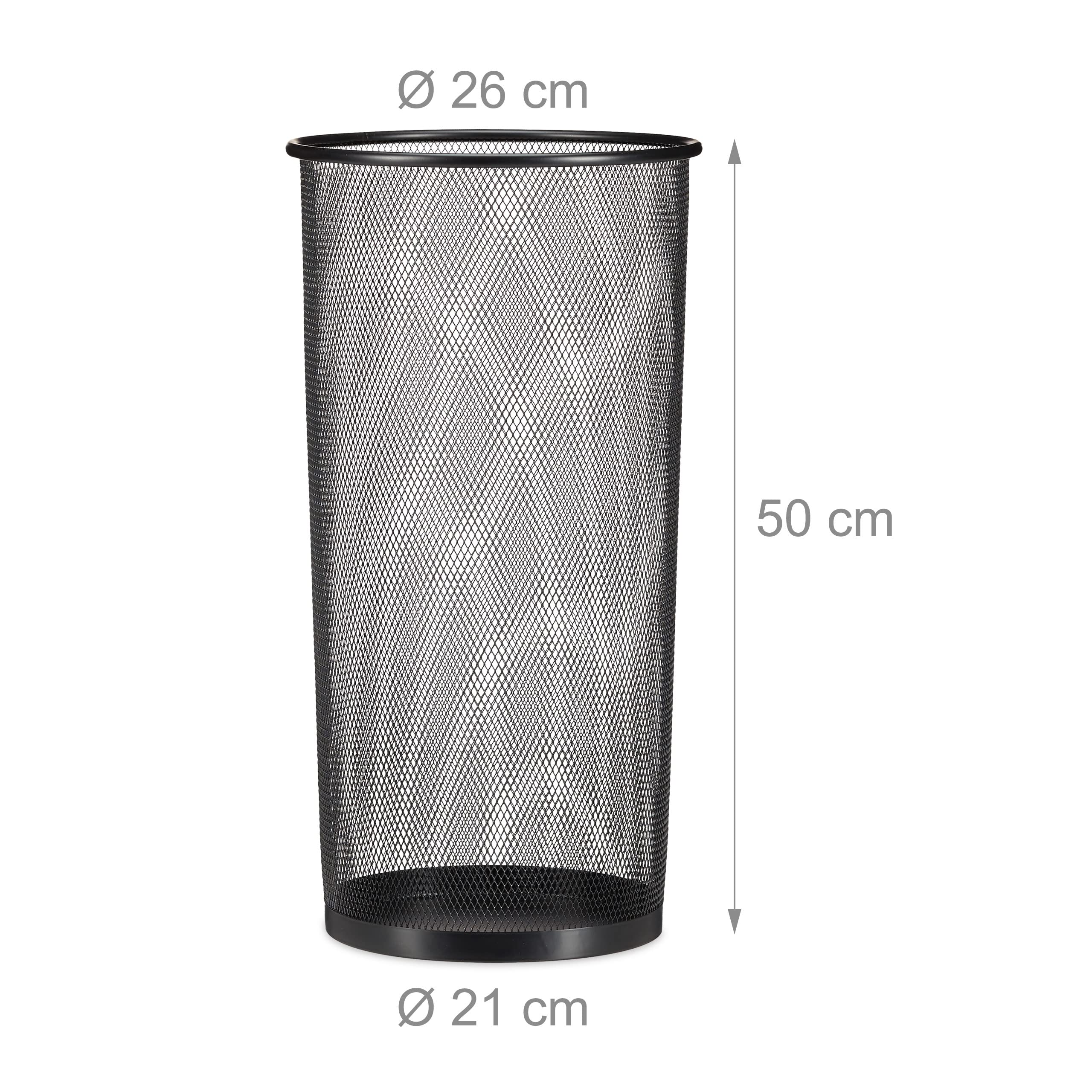 Relaxdays Porte-parapluie métal Ø 26 cm 50 cm noir