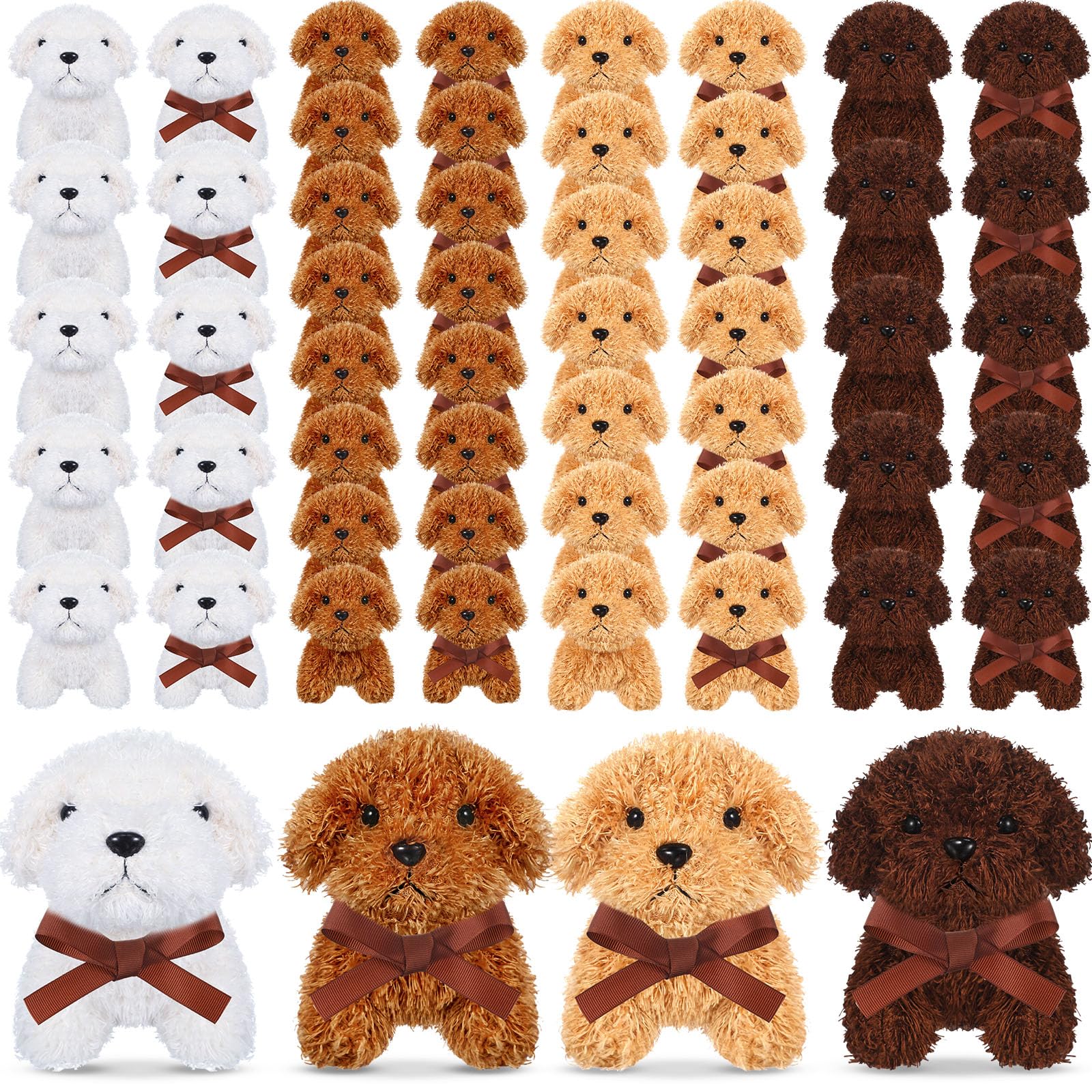 Liliful 50 Pcs Mini Stuffed Puppy Back to School Gifts for Students, Small Plush Dogs Bulk Dog Plushies Adopt a Dog Party Favors for Kids First Day of School Birthday Baby Shower Prize Bag Fillers