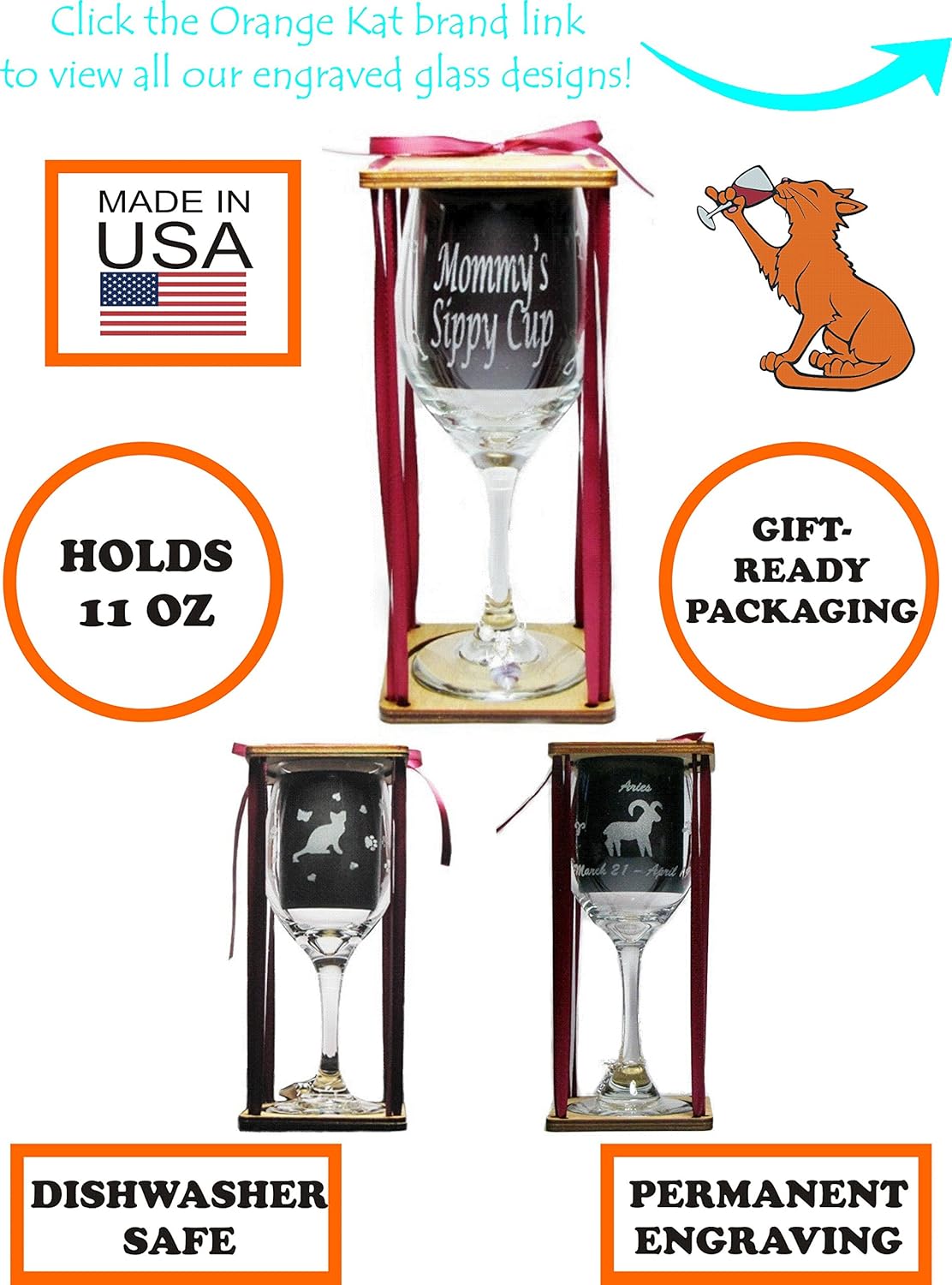 Dog Stemmed Wine Glass with Charm and Presentation Packaging