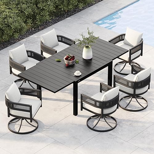 Grand patio 7-Piece Outdoor Dining Set for 6 with 1