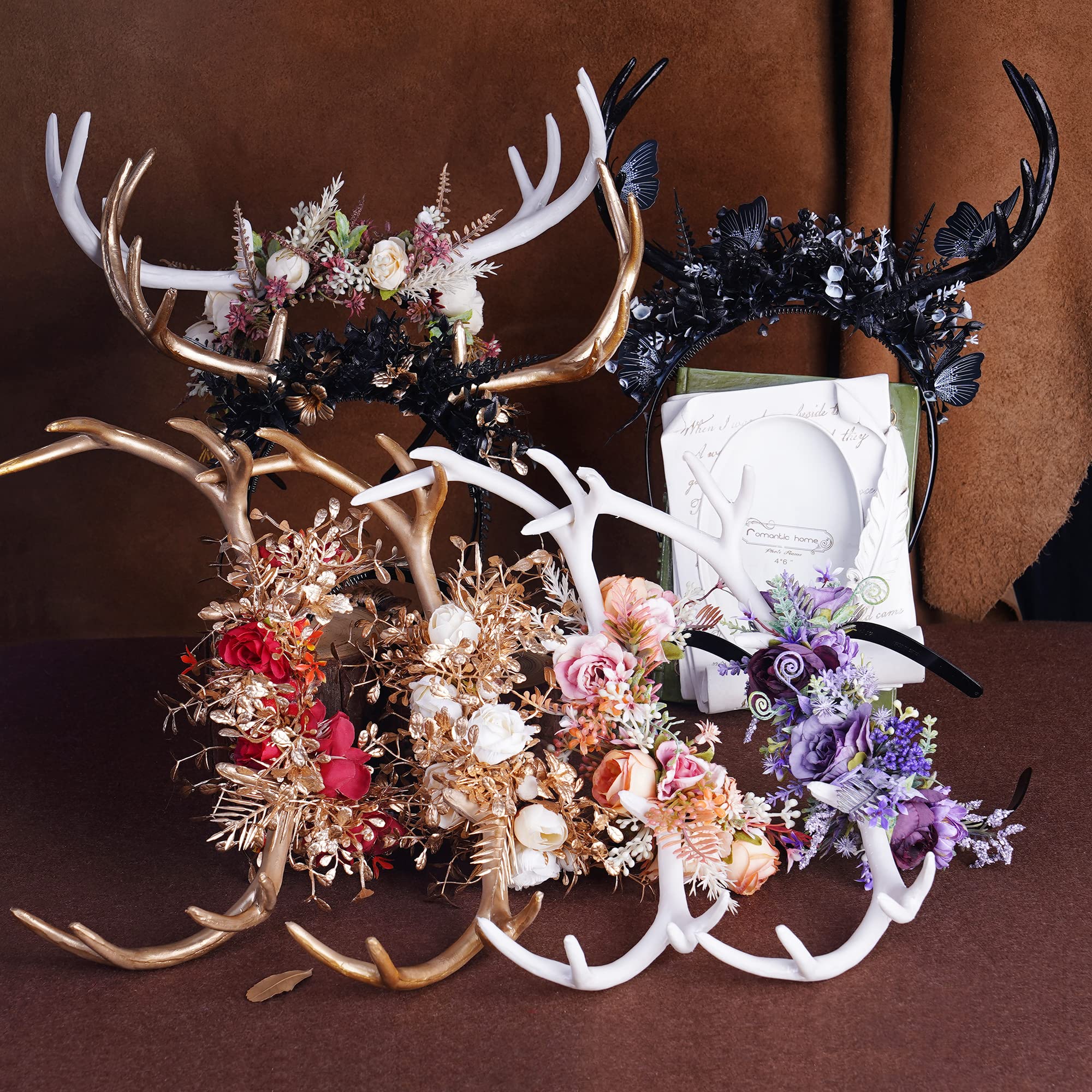 MOSTORY Handmade Black Deer Antlers Headband Gothic Reindeer  display picture 3