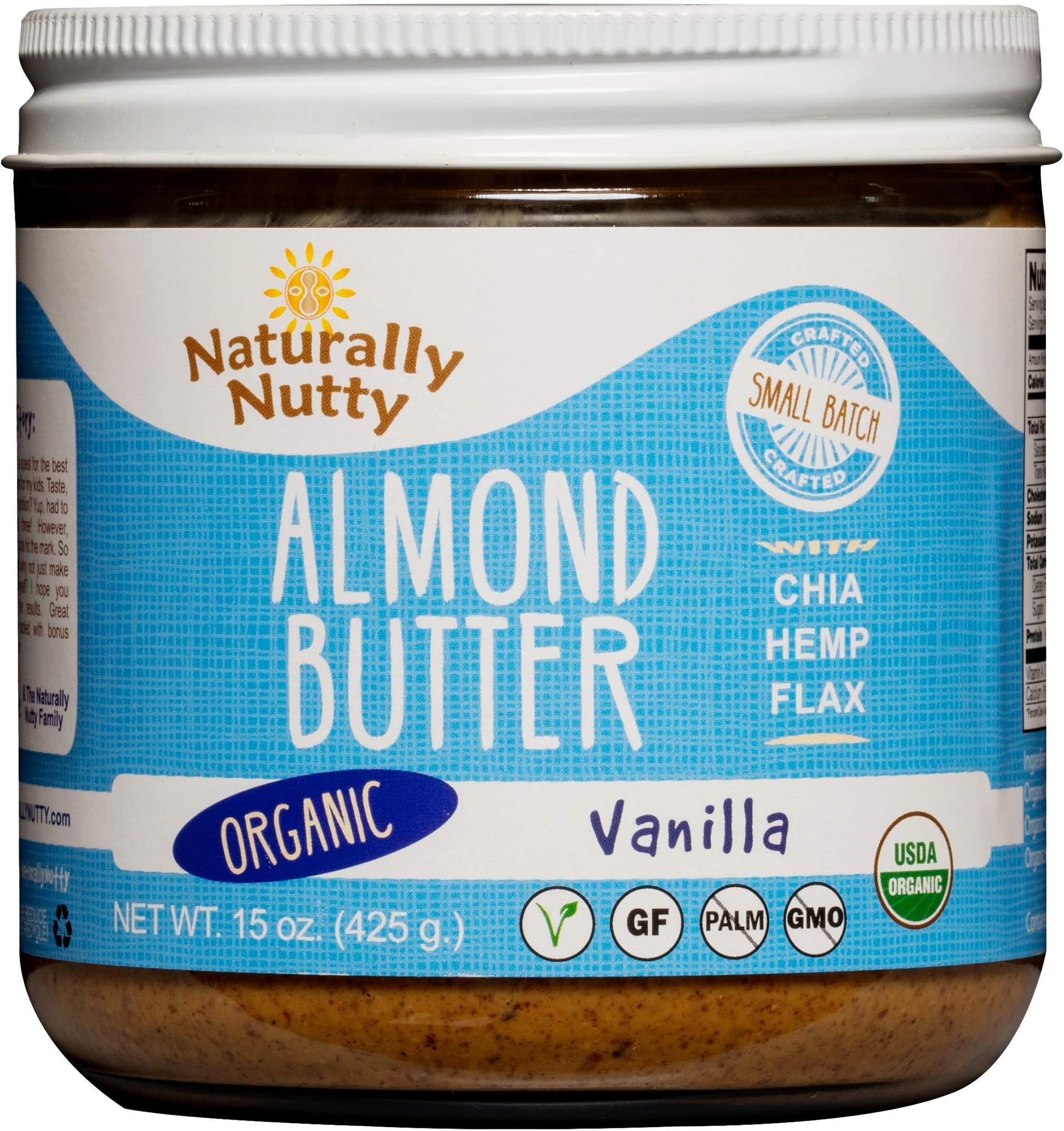 NATURALLY NUTTY Vanilla Almond Butter, 15 OZ