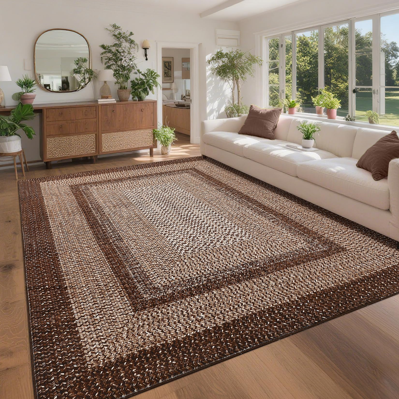 GarveeHome Printed Rug with Braided Pattern