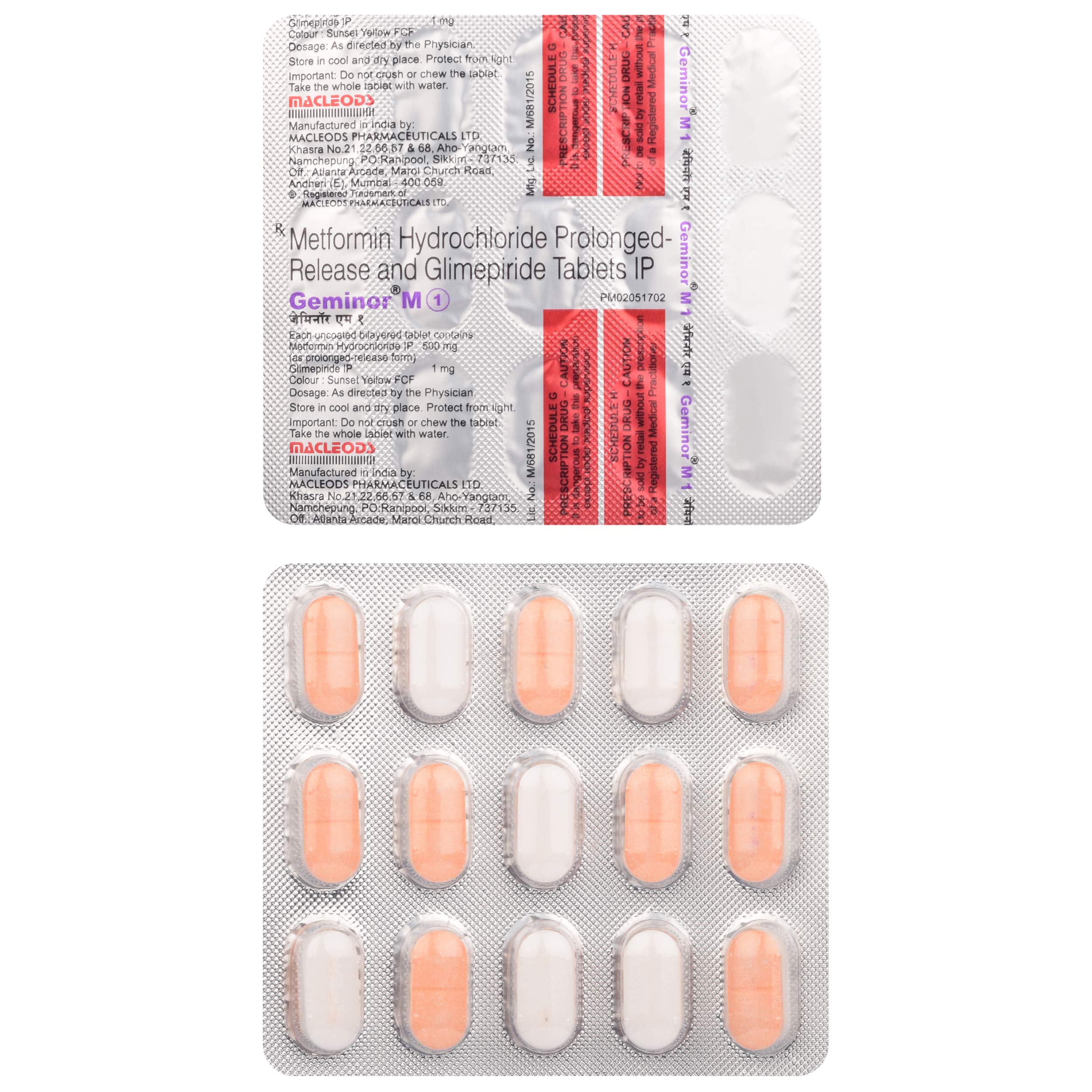 Geminor M1 - Strip of 15 Tablets