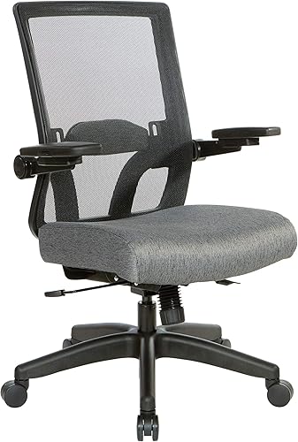 Miniatura 48 de Space Seating 867 Series - Silla de administrador ajustable con respaldo de malla transpirable, soporte lumbar y brazos abatibles acolchados,