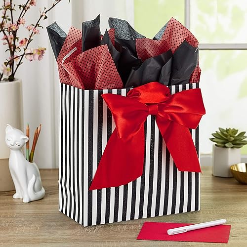 Miniatura 8 de Hallmark - Bolsa de regalo grande con papel de seda para cumpleaños, bodas, día de la madre o cualquier ocasión (puntos rojos)