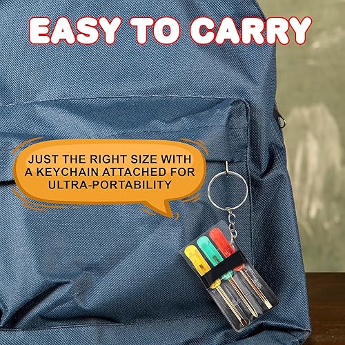 Miniatura 6 de ArtCreativity Juego de mini destornilladores con llavero, juego de 12, cada juego incluye 3 destornilladores en una bolsa portátil, recuerdo de