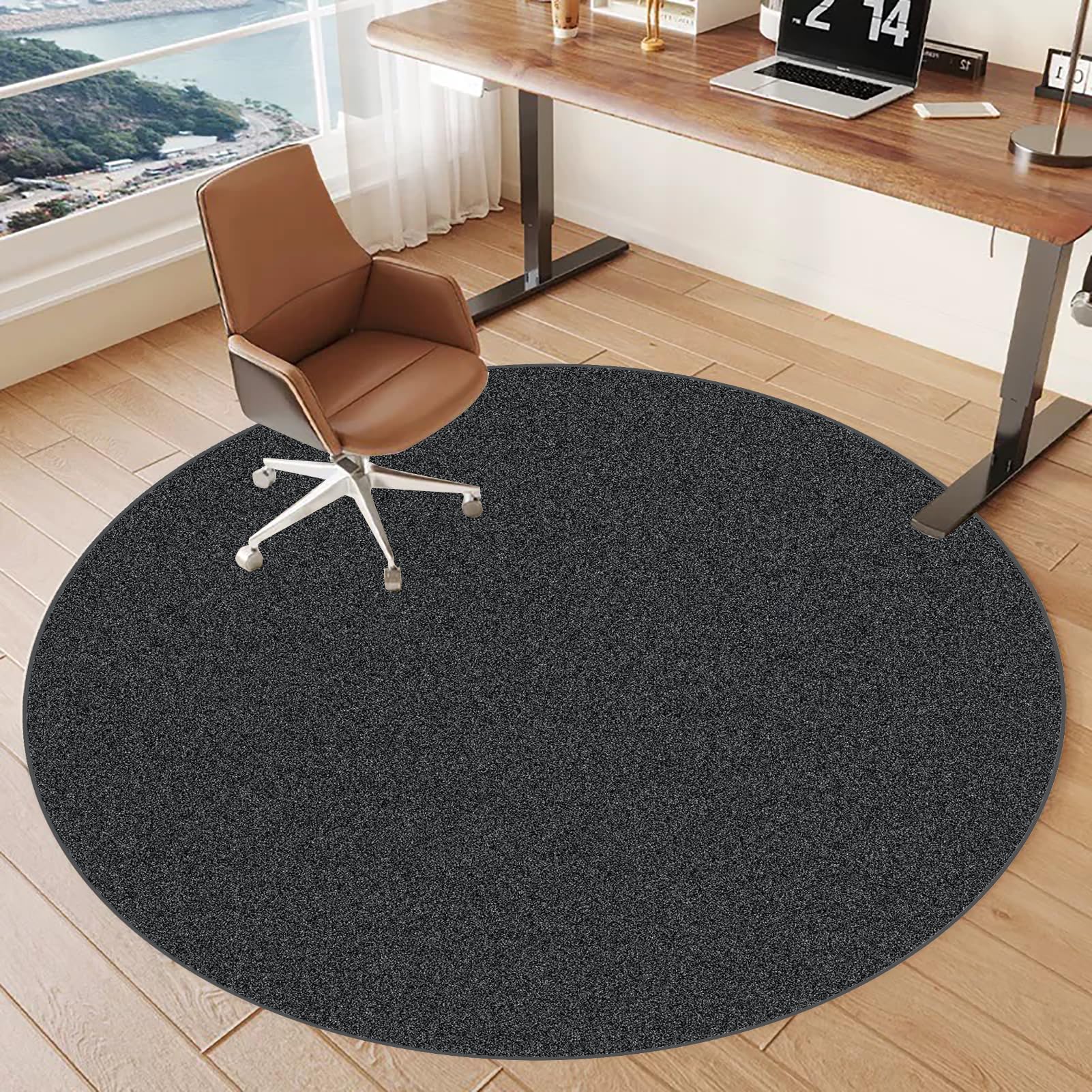 Tappeto per Sedia Ufficio Gaming, Rotondo Tappetino Salvapavimento Antiscivolo, Tappetino Protettivo, Tappeto Gaming pavimento,Tappetini per Sedie da Ufficio, Tappetino Pavimenti per Parquet 100 cm