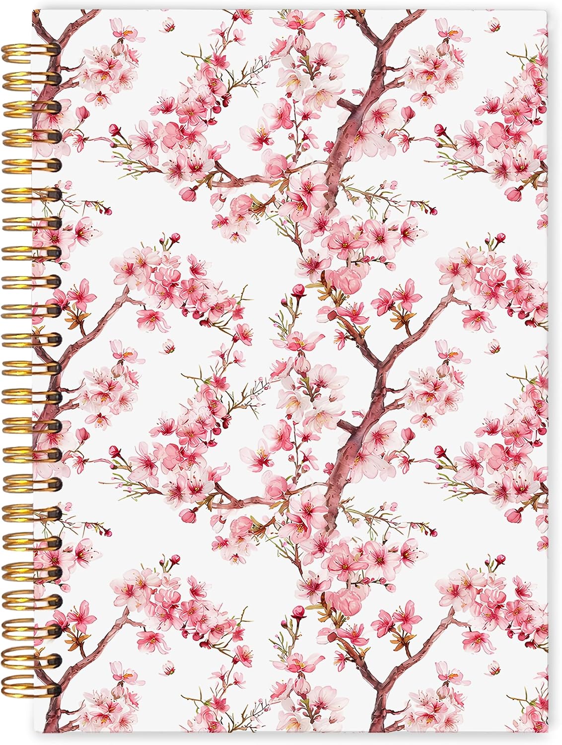 Cherry Blossom Spiral Notebook Journal 5.5x8.3, Pink Floral Journal for Women, Japanese Flower Notebook, Cherry Blossom Gifts, Pink Office Supplies