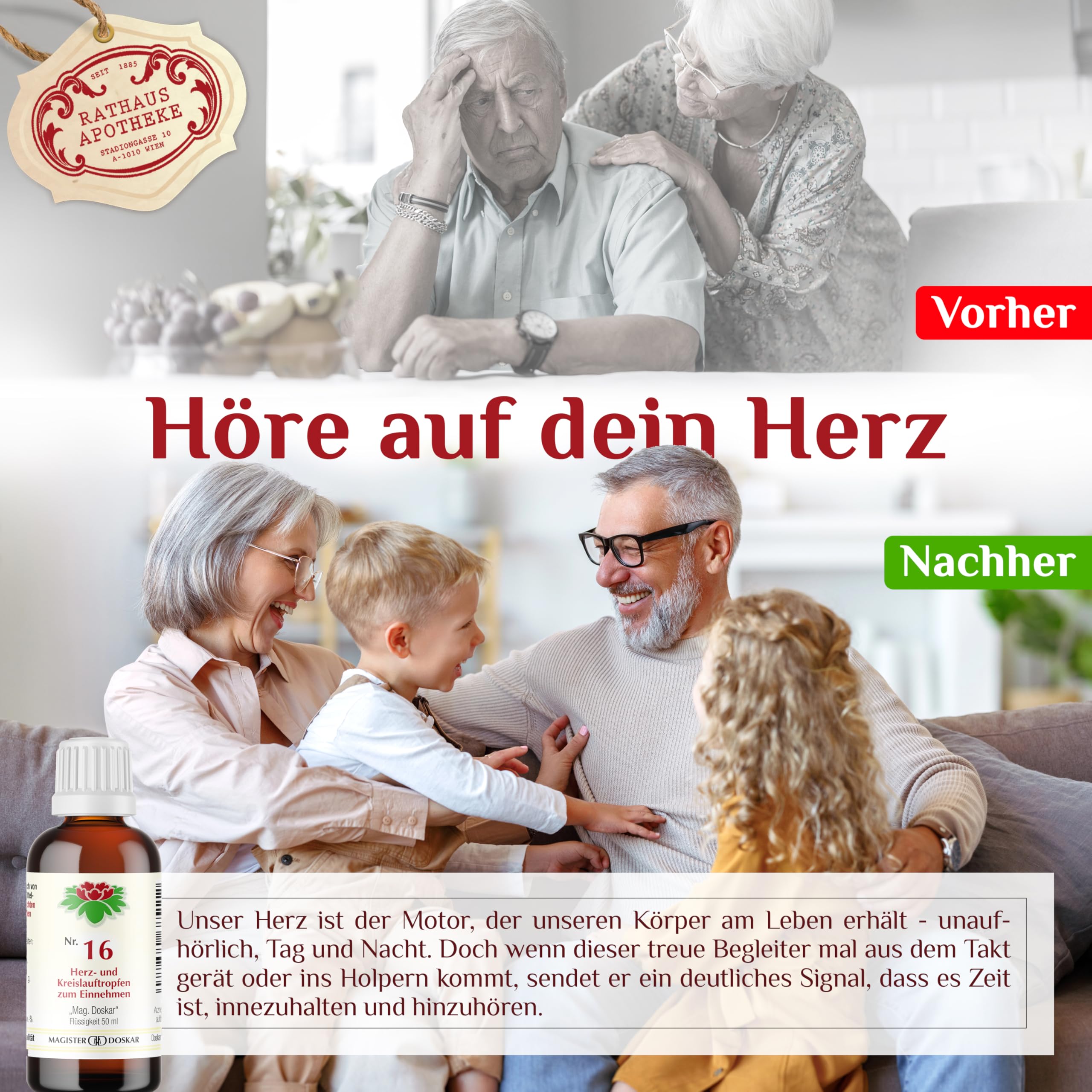 Tropfen Nr.16 - Homöopathische Herz- und Kreislauftropfen, 50 ml - reduziert Schwindelgefühle-Zur Unterstützung der Herzfunktion-Fördert die Durchblutung - natürliche Pflanzenextrakte
