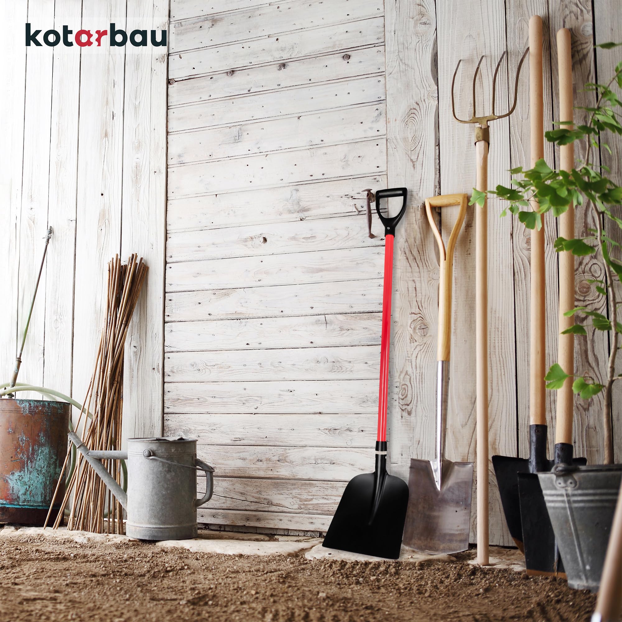KOTARBAU® Profi-Sandschaufel mit Fiberglass Stiel aus Glasfaser zum Transport von Erde