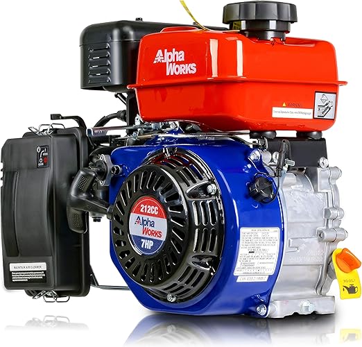 AlphaWorks Gas Engine 7HP 212cc Motor Horizontal 4 Stroke