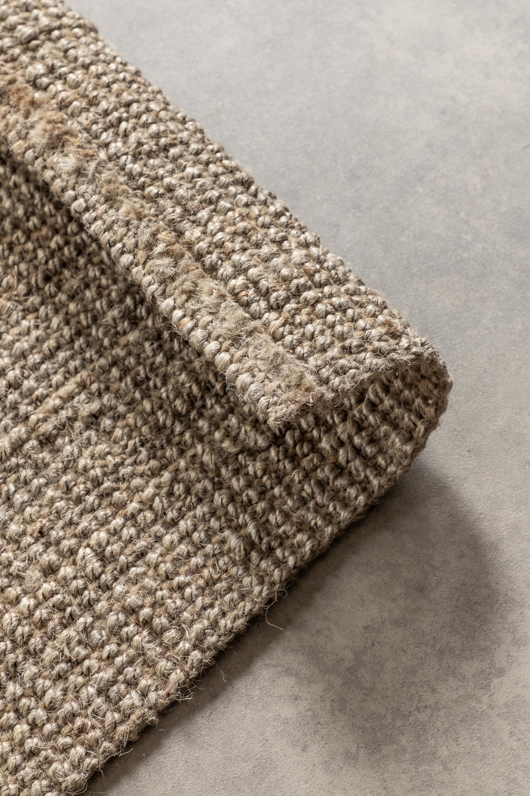 tectake® Handgeweven tapijt Glim van jute, boho-stijl, rond 200 cm