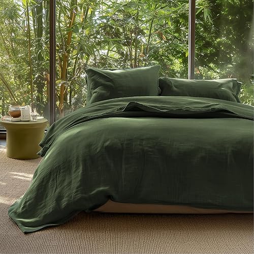 Miniatura 9 de Bedsure Funda de edredón 100% de muselina de algodón, tamaño King, ultrasuave, transpirable y ligera, juego de funda de edredón de gasa similar al