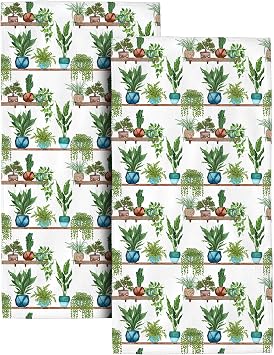 Green Plant Bath Hand Towels for Bathroom Set of 2, Absorbent Hand Towels for Bathroom Decorative,Housewarming Gifts for New Home Women, Gardening Gifts for Gardener Plant Lovers Women
