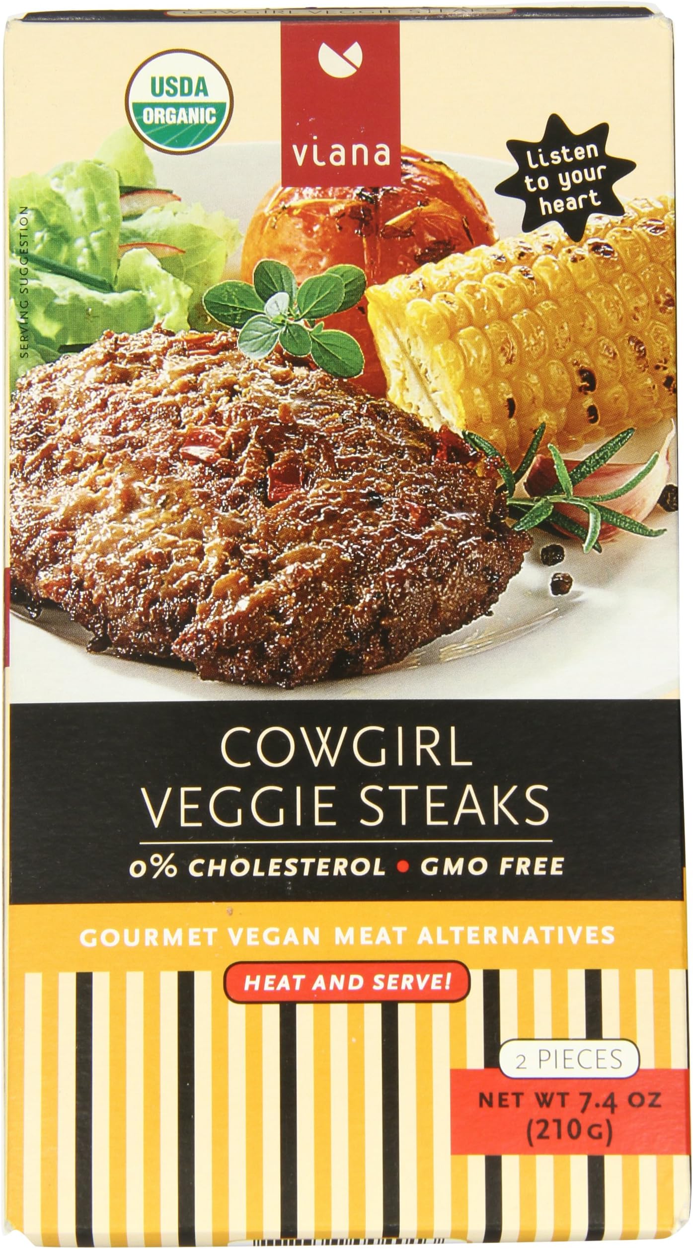 Viana Cowgirl Veggie Steak, 7.4 Ounce