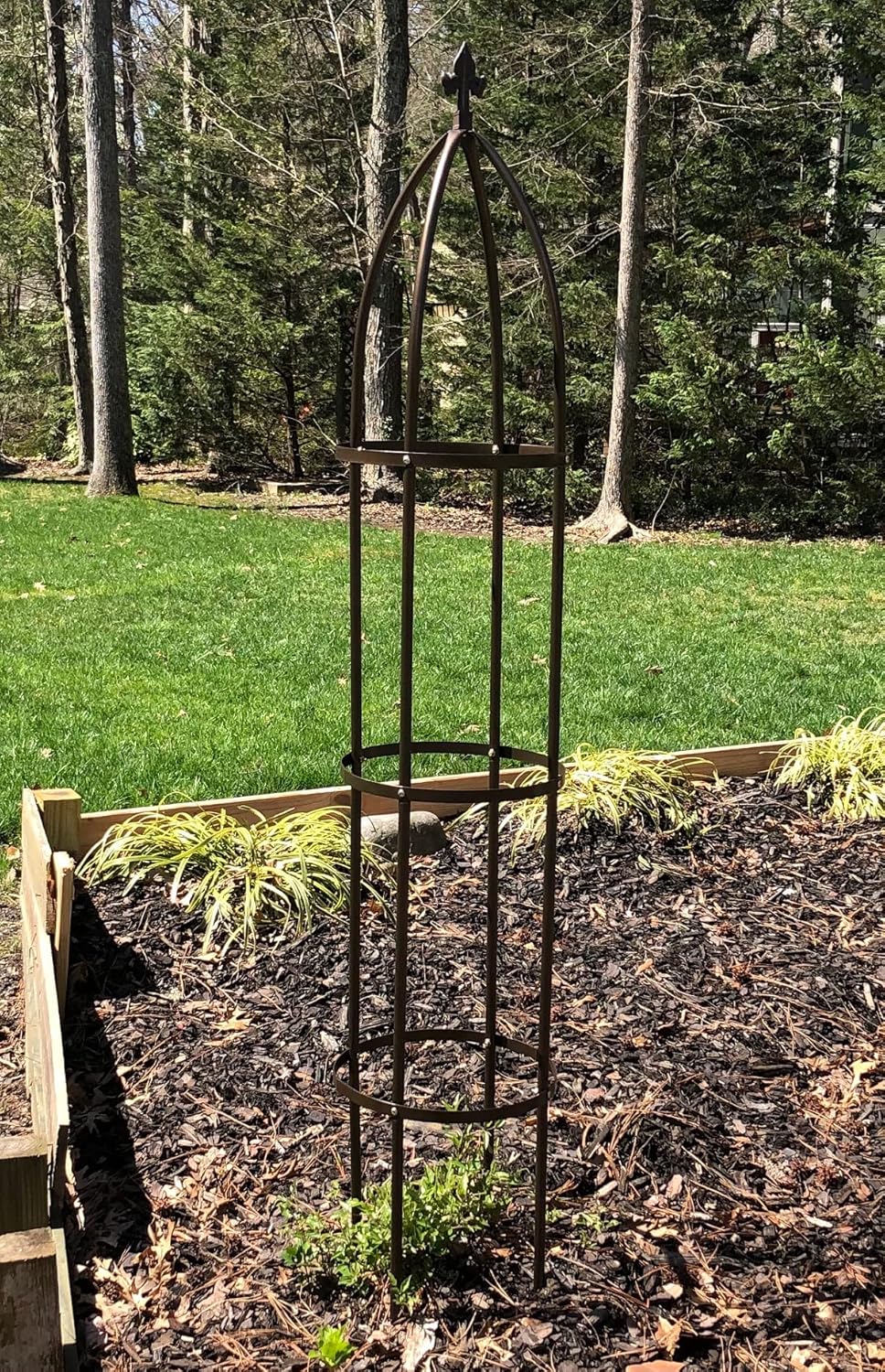 Garden Trellis for Climbing Outdoor Plants Obelisk Trellises Garden Tower 6.3 Feet Tall Bronze