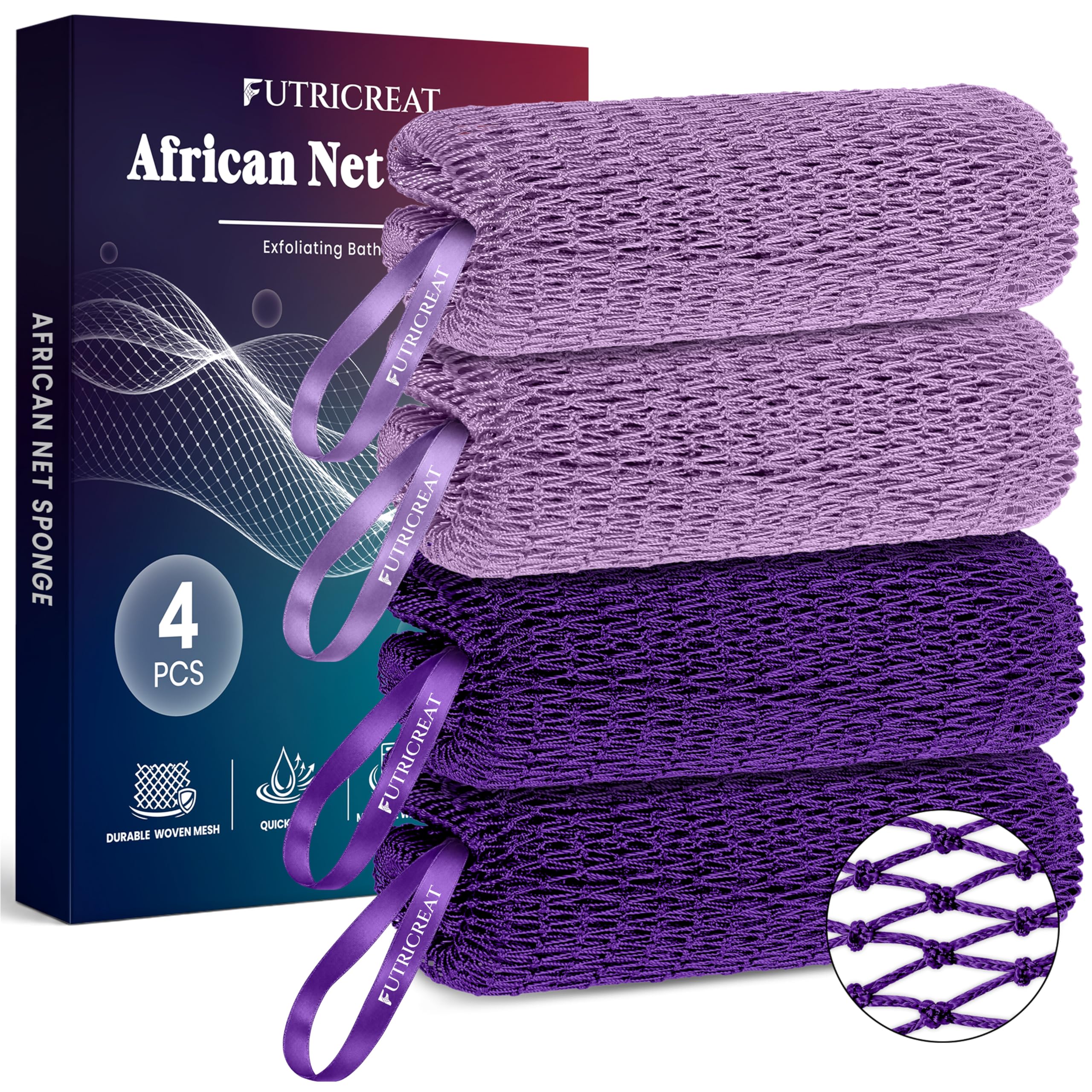 African Net Sponge - Exfoliating Back Scrubber -13