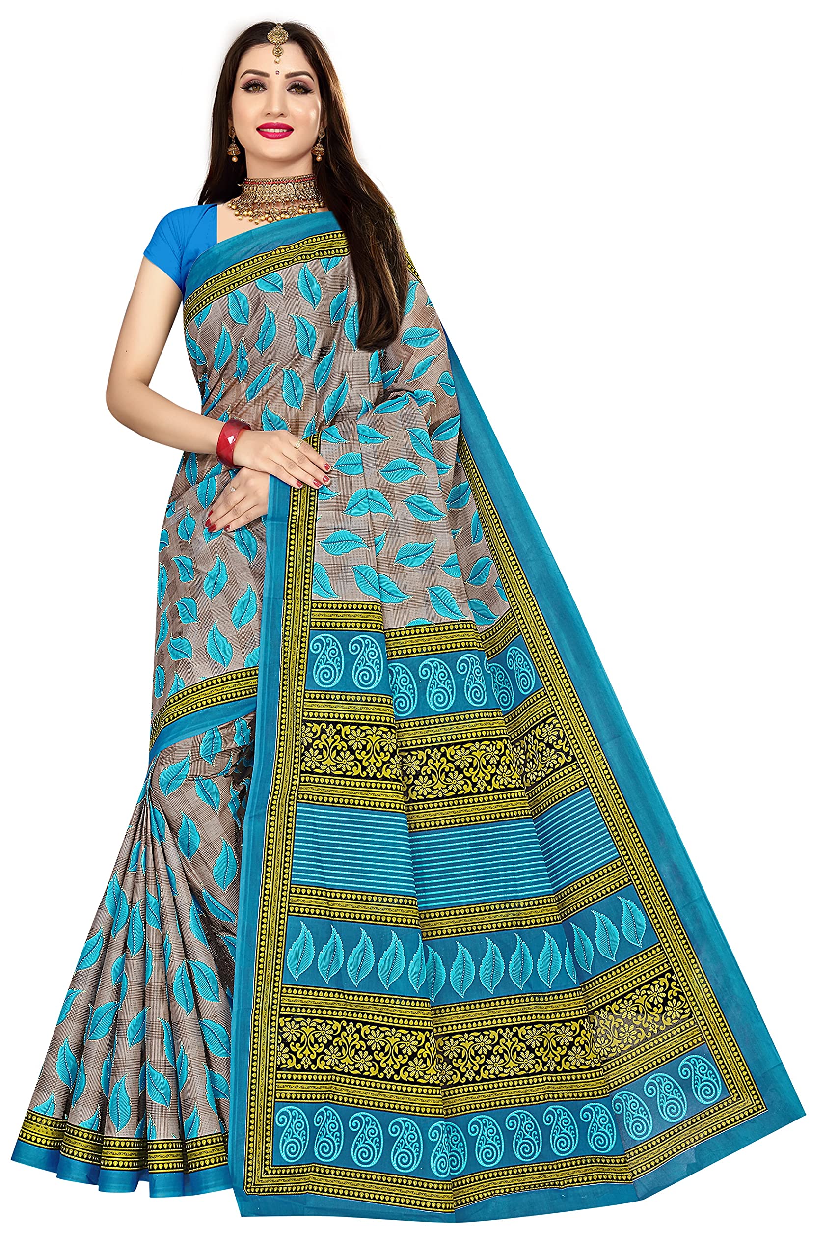 TAMAIRA FASHIONWomen's Plain Weave Pure Cotton Saree Without Blouse Piece