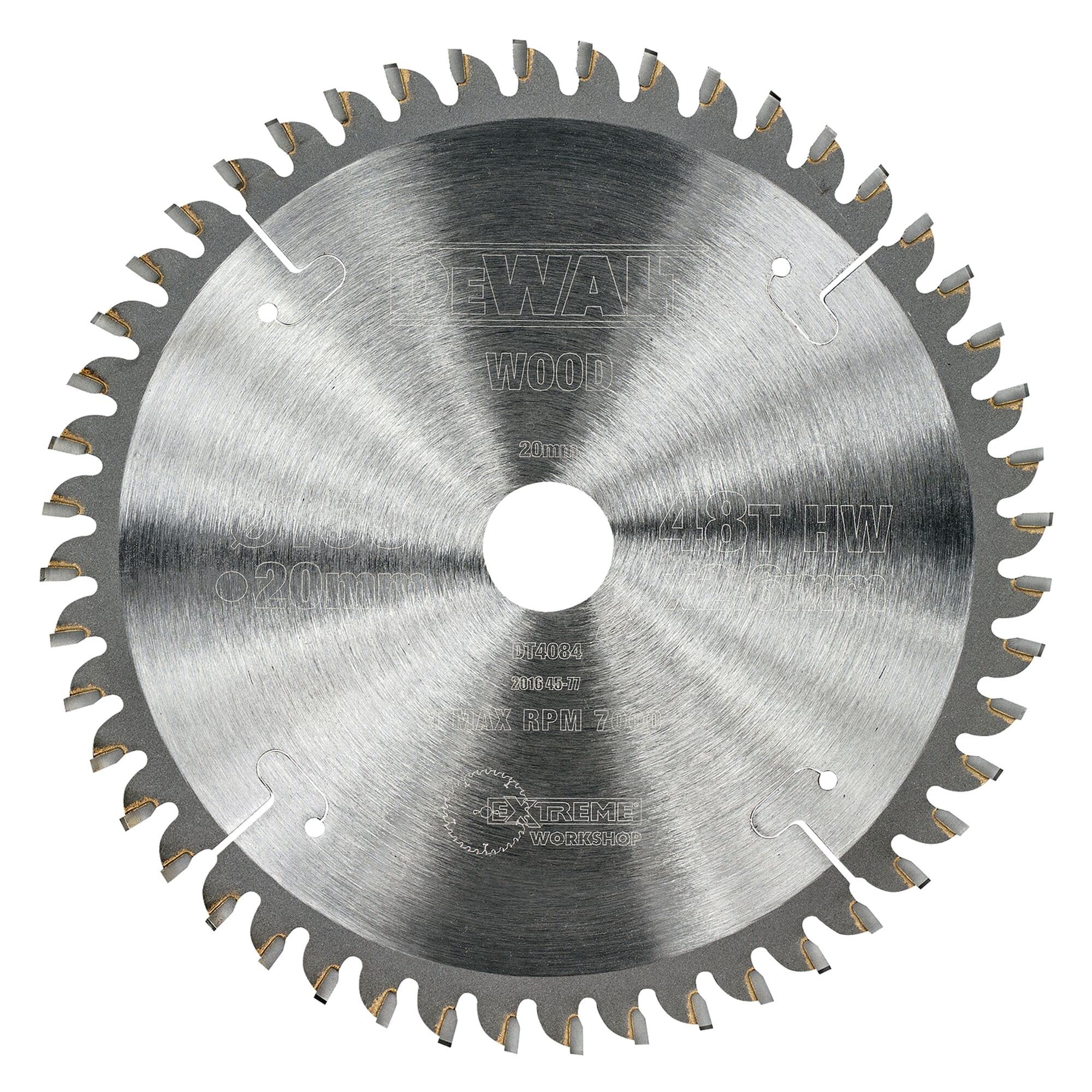 Dewalt DT4084-QZ - Hoja de sierra circular extrema, 160 x 20 x 2.6 48 tfz -5 grados,