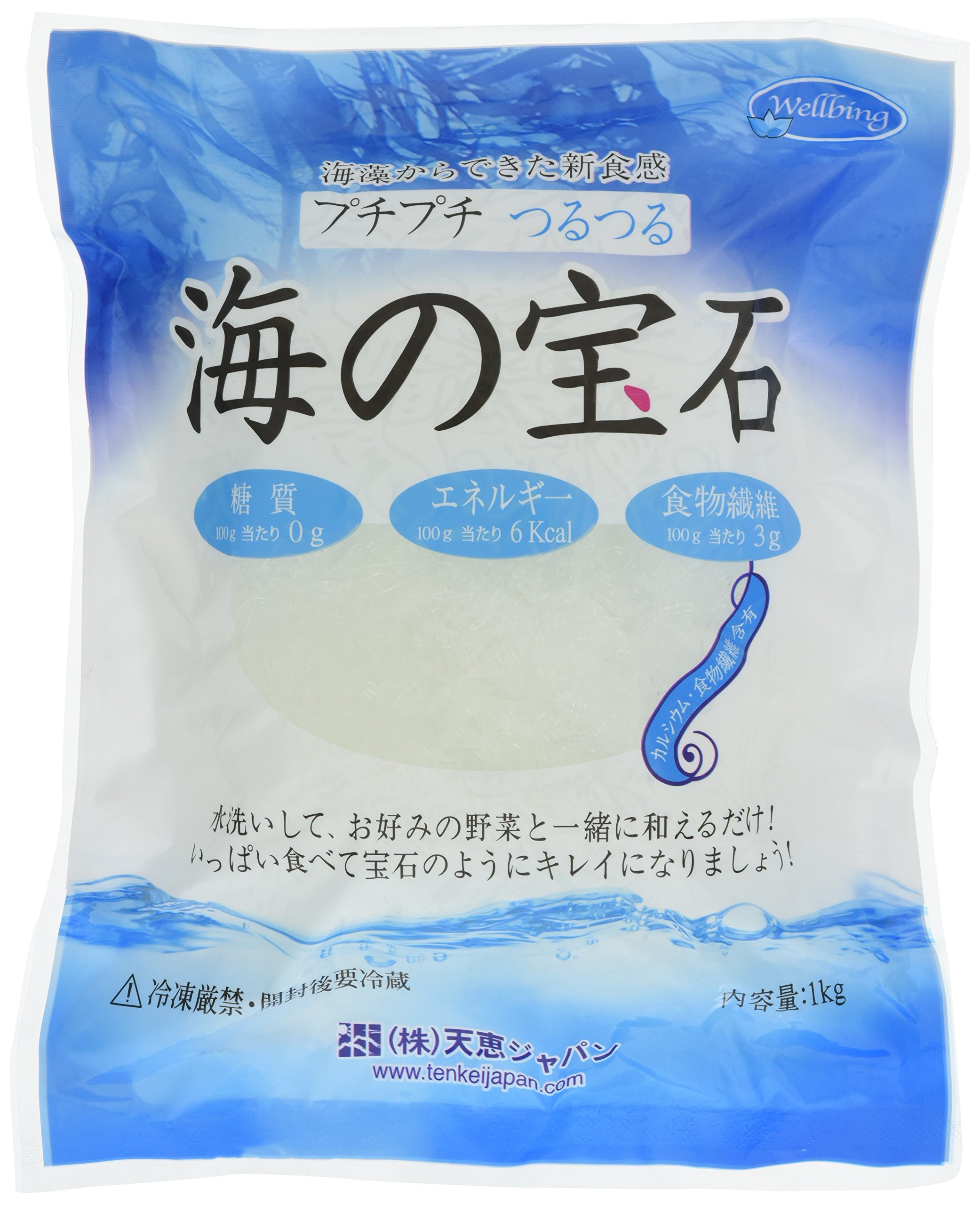 Amazon | 天恵ジャパン 海の宝石海藻麺クリスタル1kg 1 個 | 天恵