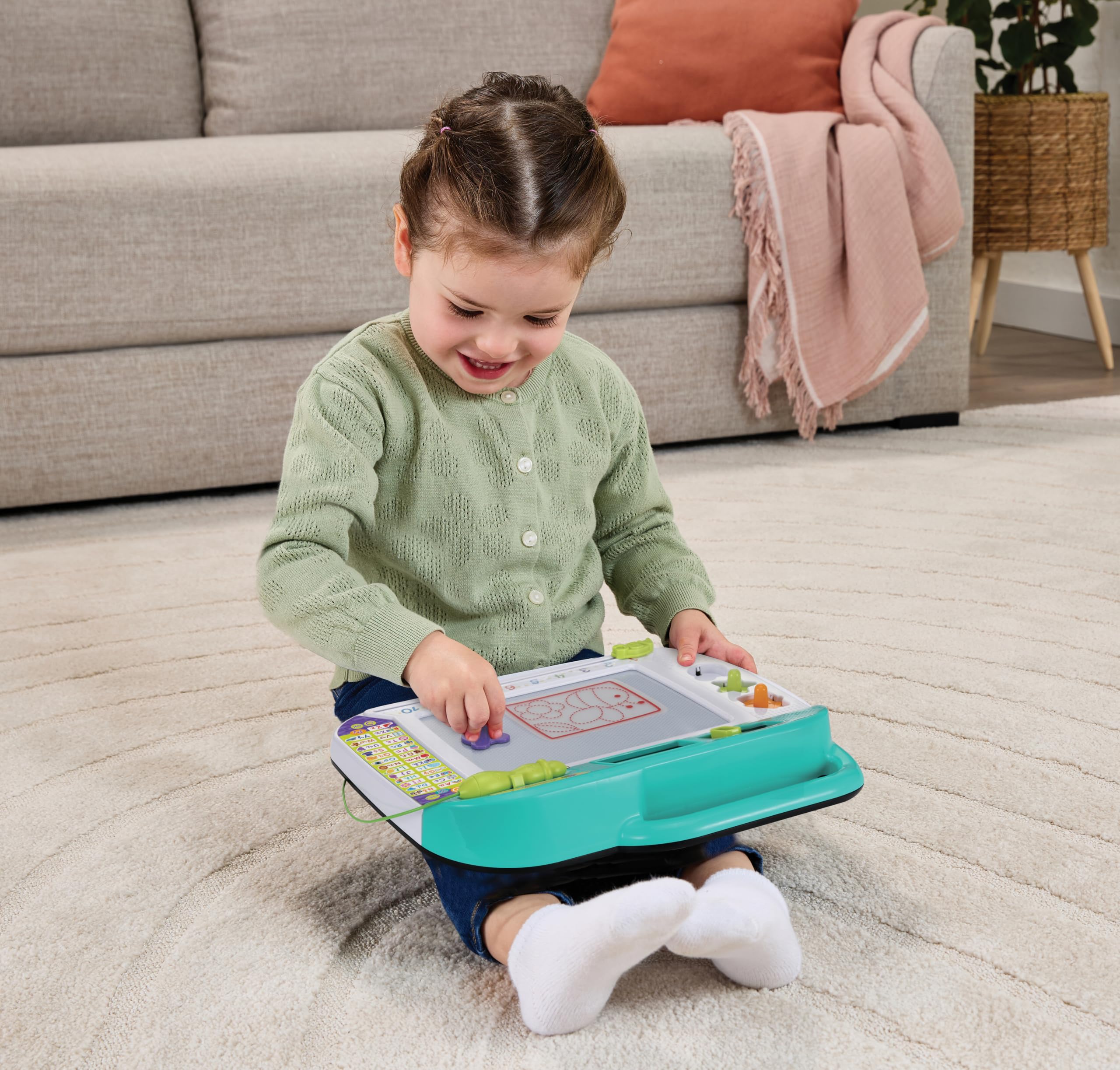 VTech - Pizarra Artística Digital Trazos y Dibujos, Pantalla LCD, Voz Interactiva, Juguete Educativo 3-8 años, Versión ESP