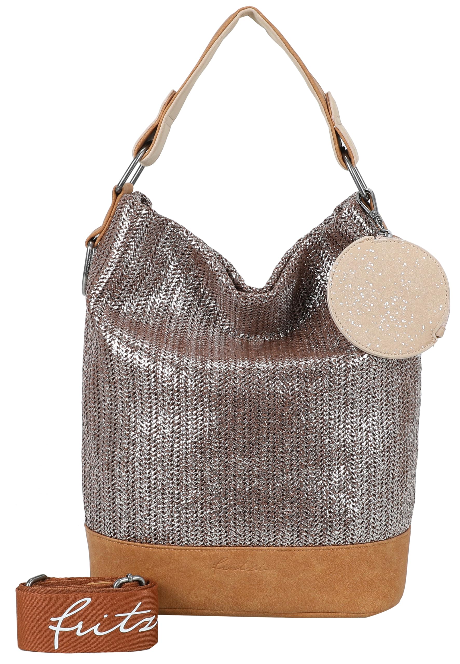 Fritzi aus Preußen shoulder bag cross body bag Olga Limited Panther Painted Straw Straw Nut bronze