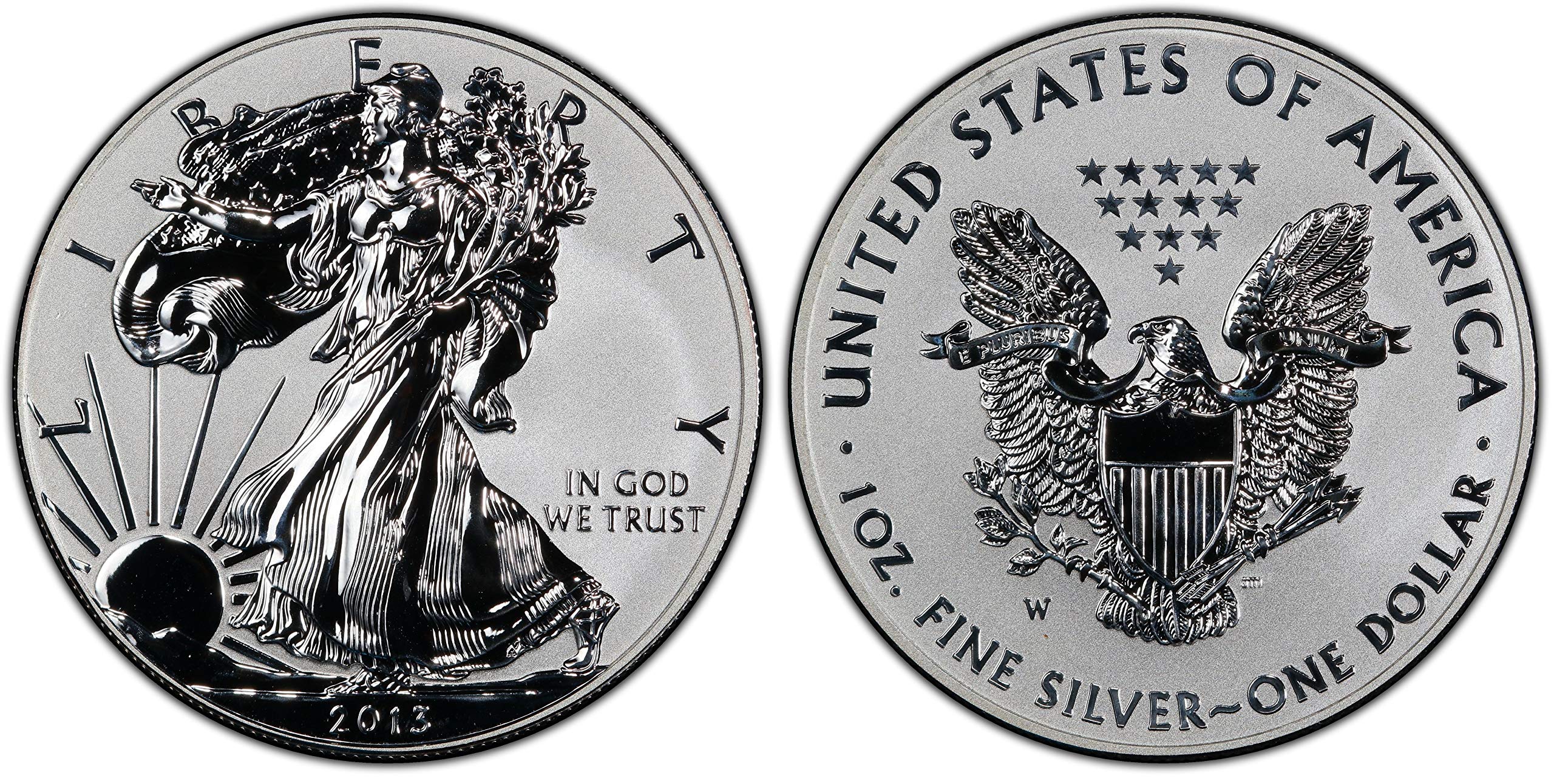 2013 W American Eagle 2013 W Reverse Proof Silver Eagle 2013 W