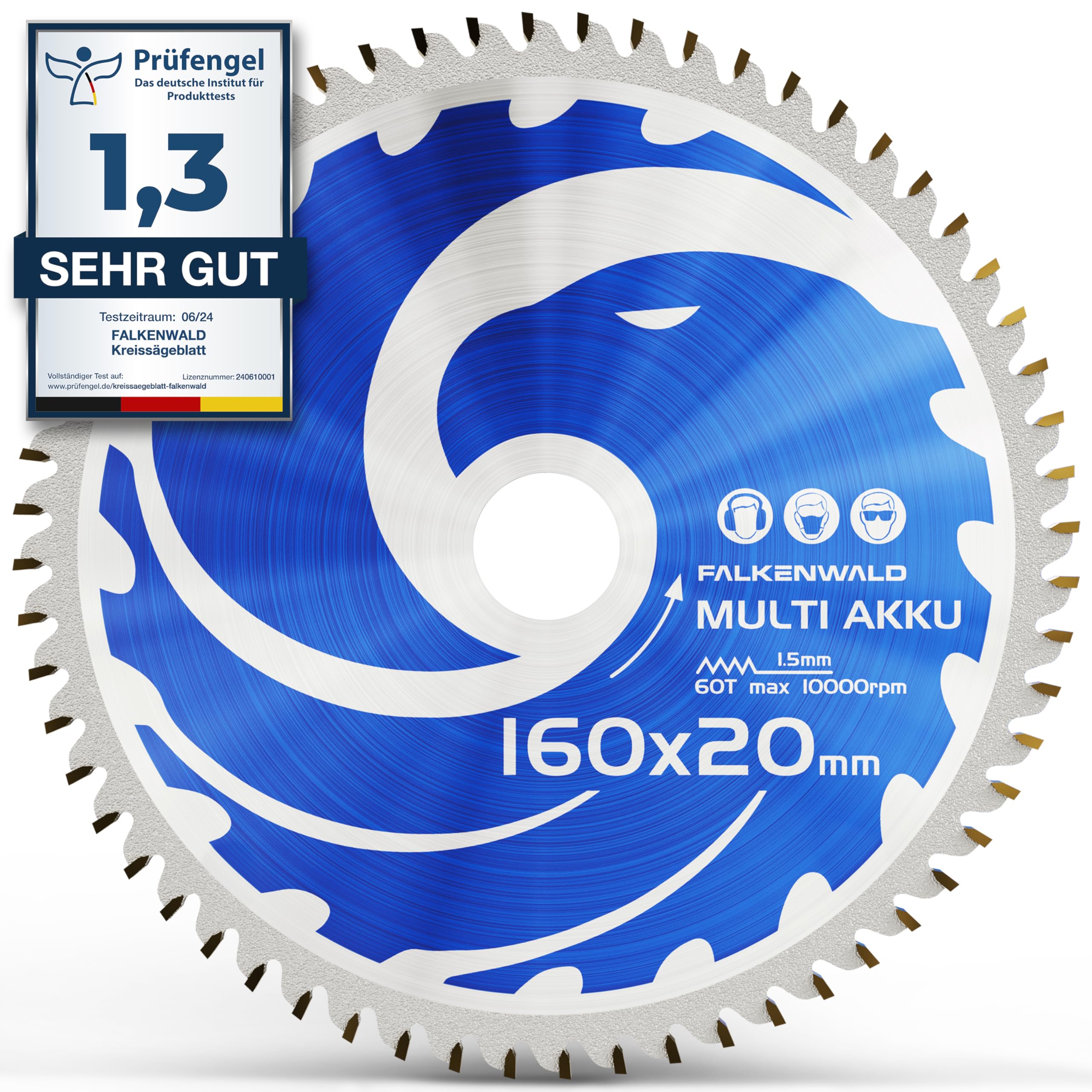FALKENWALD Lama Sega a Batteria 160x20 - Legno, Metallo, Alluminio