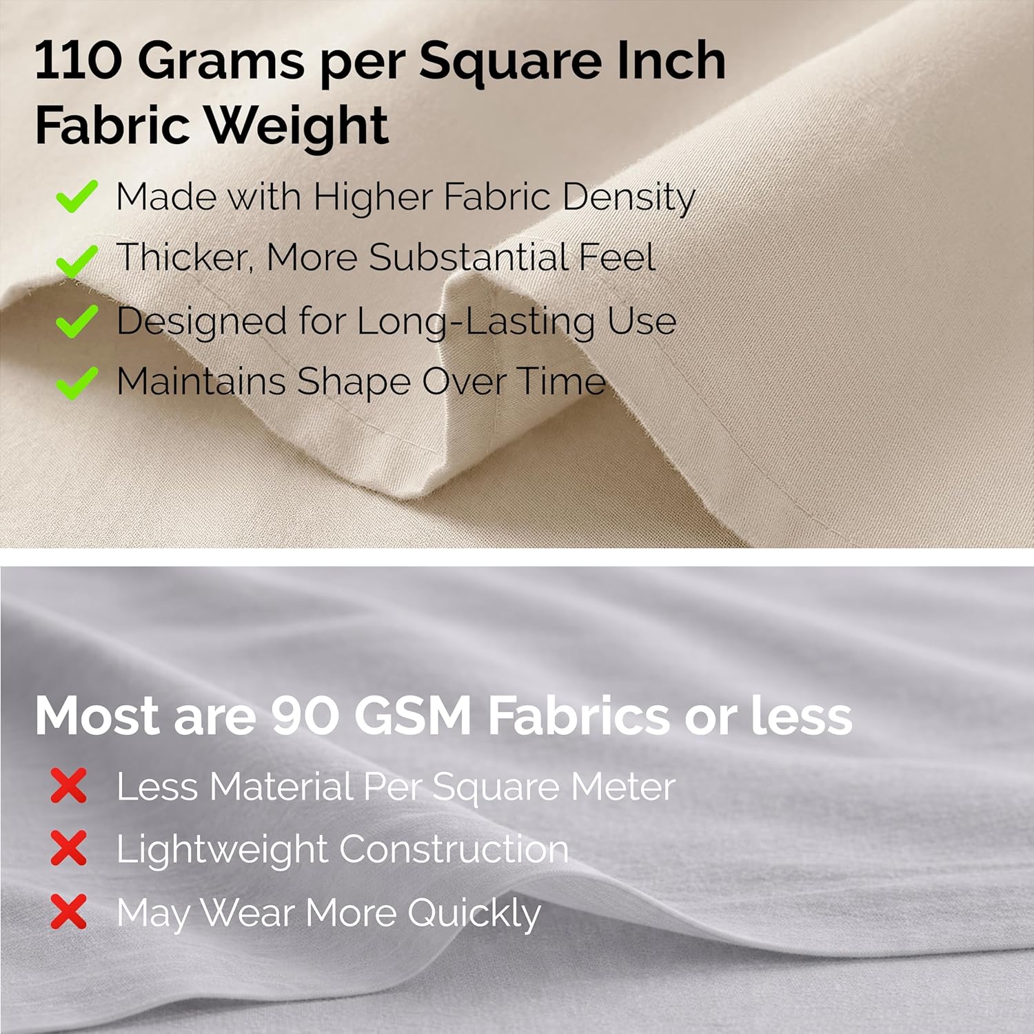 Southshore Fine Living, Inc. 4-Piece Queen Sheet Set, Deep Pocket Bed Sheets Queen Size with 21-Inch Deep Queen Fitted Sheet, Pleated Flat Sheet, 2 Pleated Queen Pillow Cases, Bone Sheets Queen Size