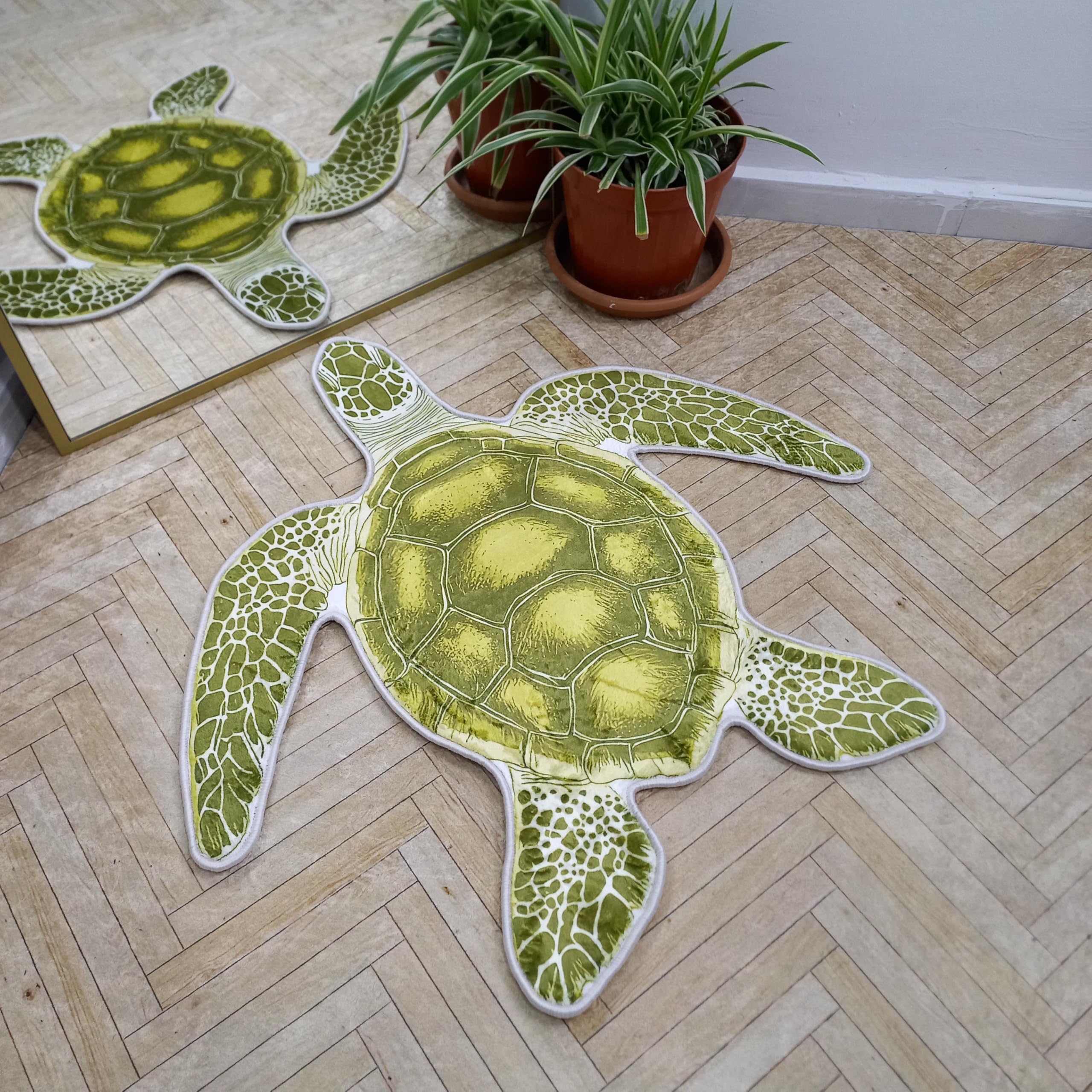 Tappeto a forma di tartaruga verde, animale marino, tappeto in peluche per camera dei bambini, cameretta dei bambini, bagno, ispirato alla costa, morbido tappetino a tema oceano, sala giochi