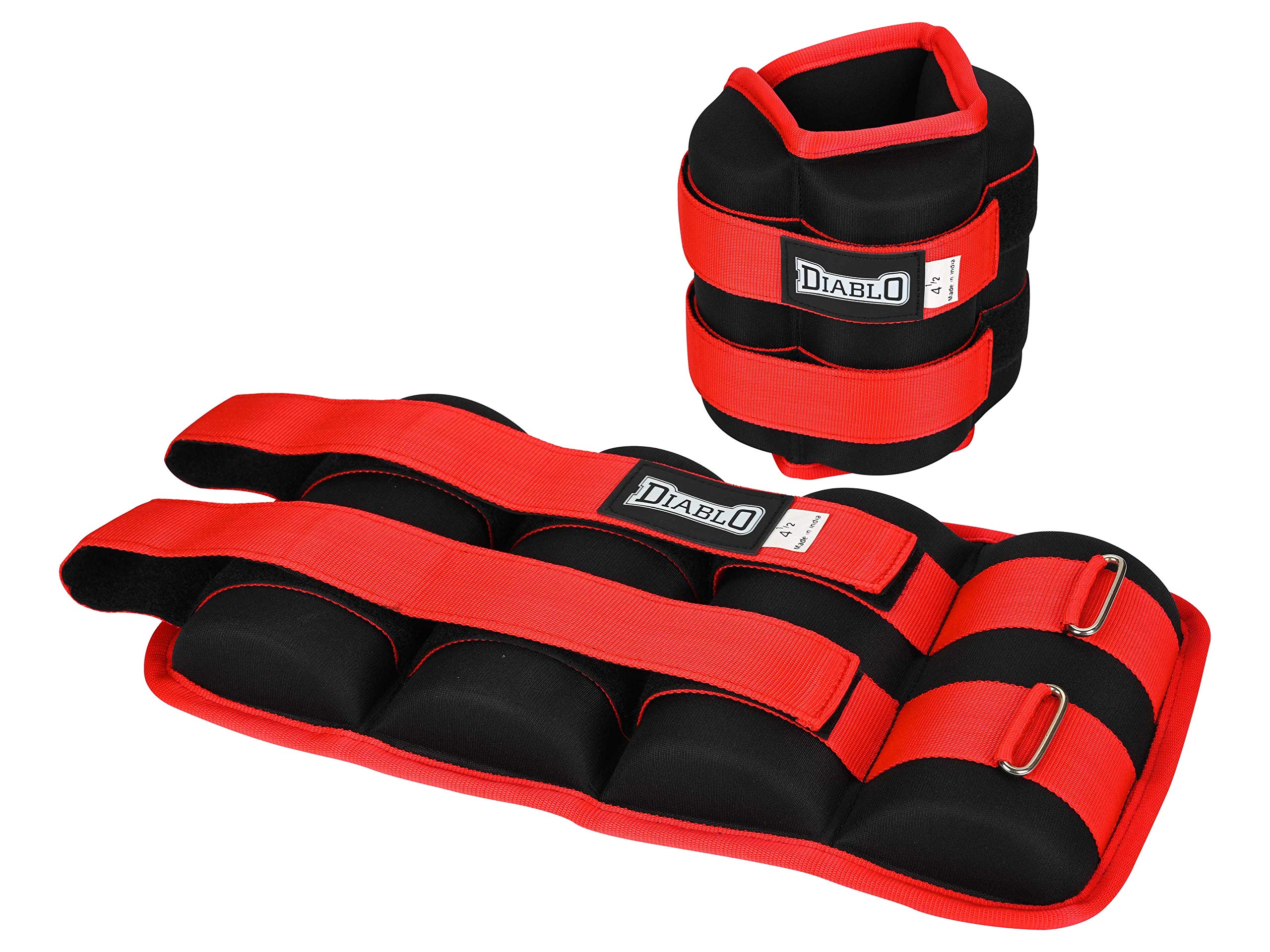 Diablo Wrist/Ankle Weights Pro Quality Adjustable Size Weights on Ankles/Wrist for Walking + Running Or Hands for Strength Training Exercise for Men and Women (9/kg, Red-Black) (B08Q3XSTC5) Amazon Price History, Amazon Price Tracker