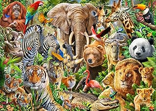 Comprar Puzzle para adultos, 1000 piezas, pájaros y animales, 70 x 50 cm, rompecabezas para adultos, juego educativo, desafío, 1000 piezas, rompecabezas para adultos y niños