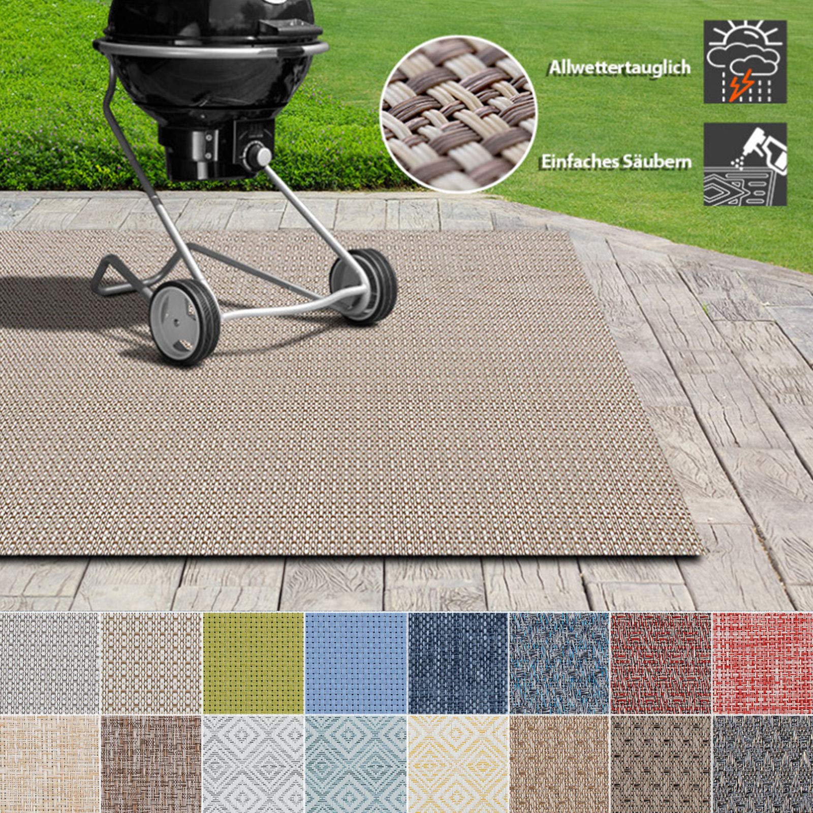 Tappeto per Esterni | Design Pavimento per Balcone, terrazzo o Giardino | passatoia o Articoli di Arredamento | Resistente alle intemperie e ad Alta Resistenza (60 x 100 cm, Naples)