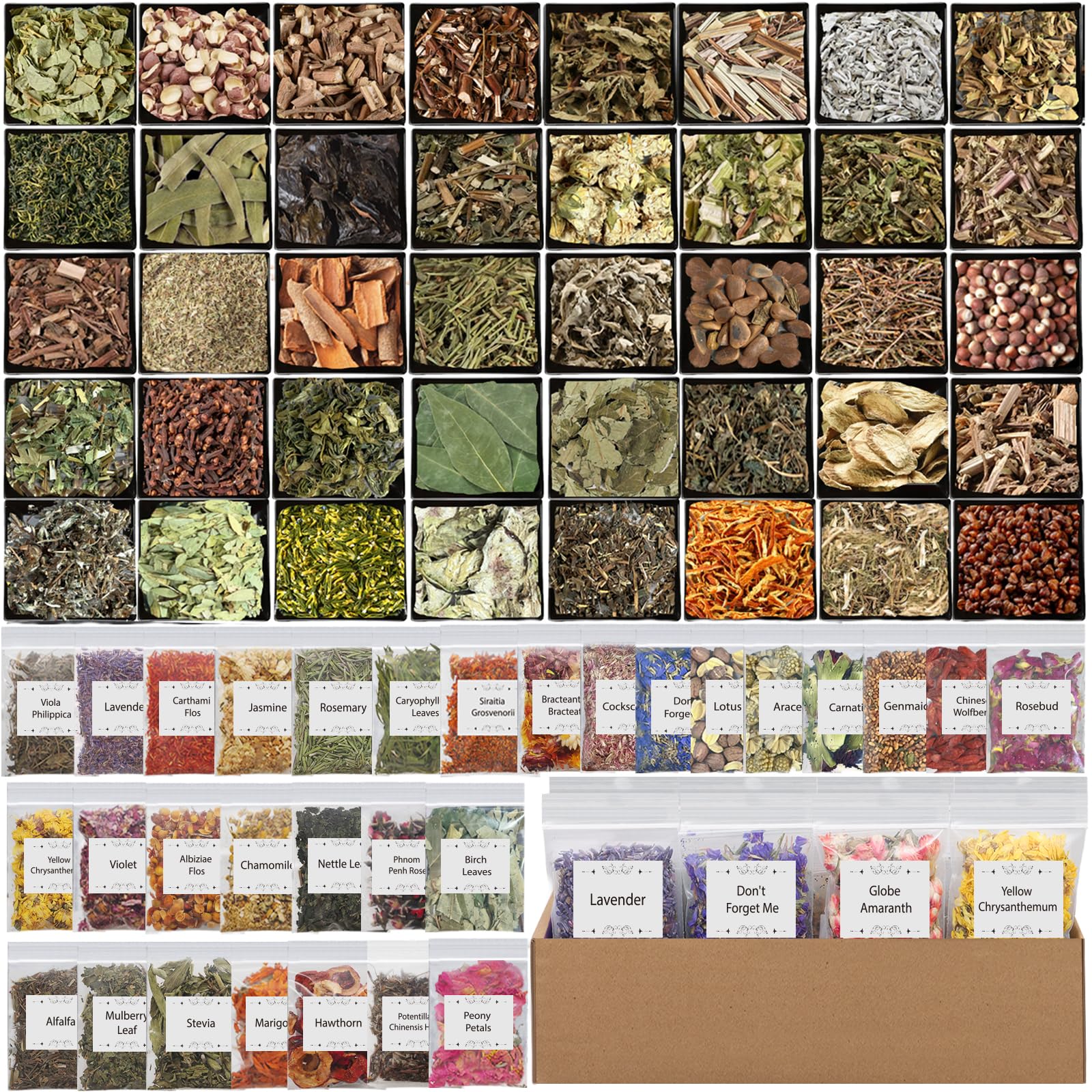 Wicca Supplies zestaw ziół czarownica początkujący suszone kwiaty luzem zioła zestaw upominkowy dla Wicka, pogański, rytuały Wicca, magiczne zaklęcia, artykuły ołtarzowe lecznicze naturalne zioła