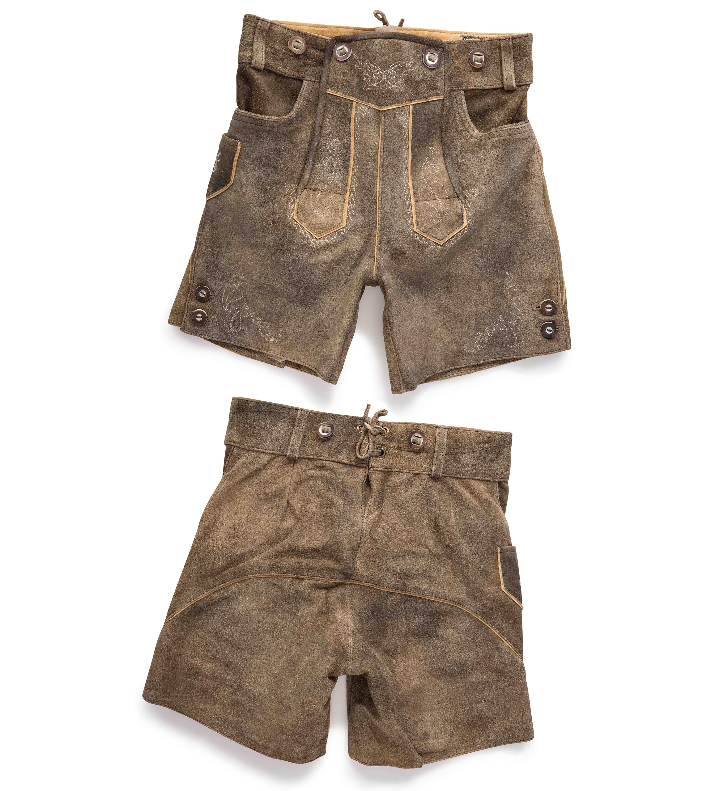 Schöneberger Trachten Couture Pantalones de piel para niños – Pantalones de cuero antiguos para niños y niñas, pantalones tradicionales de piel de terciopelo para Oktoberfest