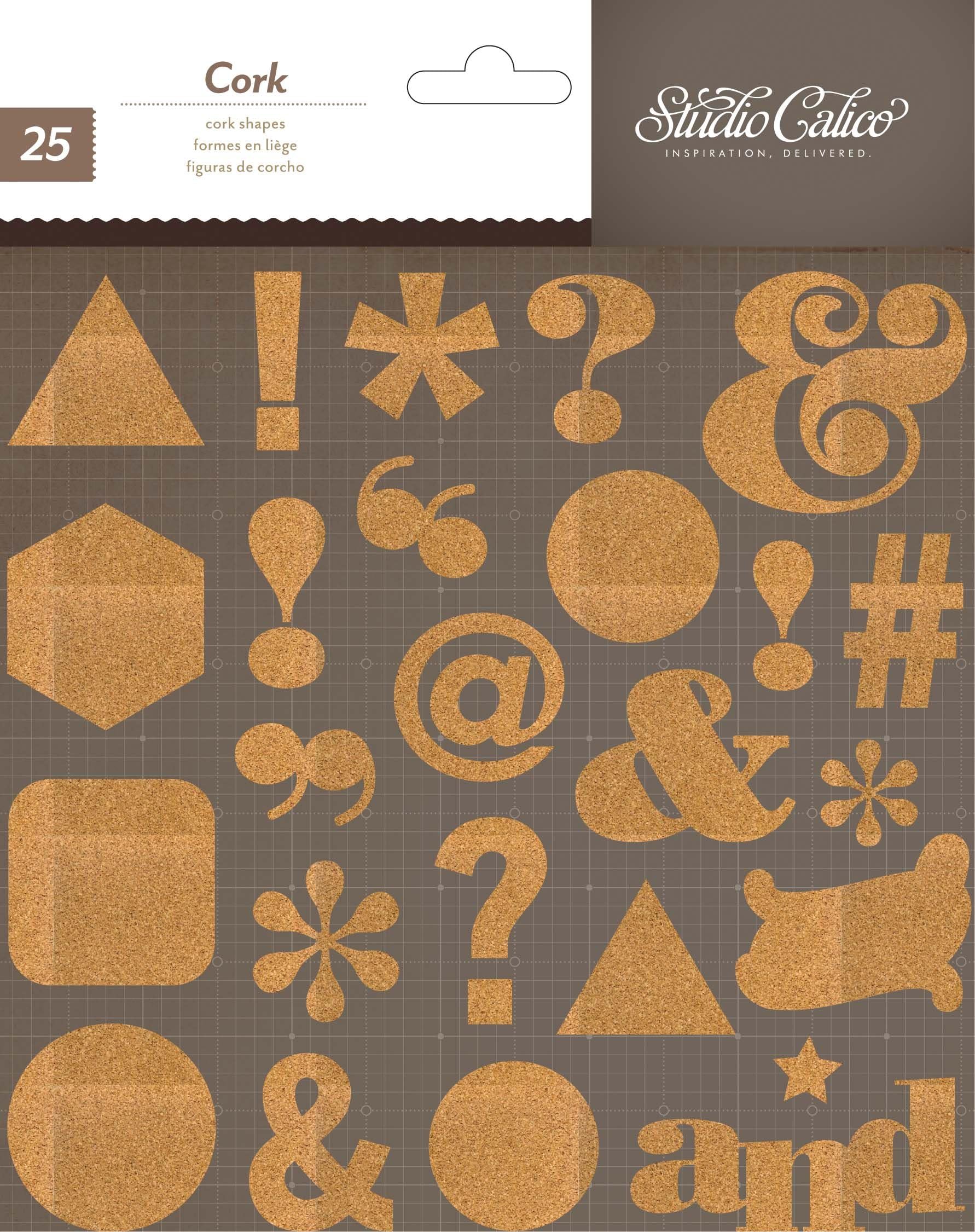 Studio Calico Printshop Cork Punctuation Shape Scrapbook Embellishments