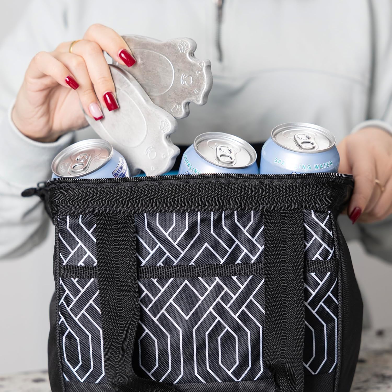 Outset Stainless Steel Polar Bear Ice Packs, Set of 2 Reusable Travel Coolers, 4.25” x 2.75" x 0.5"