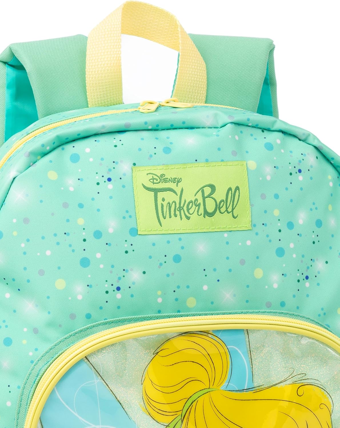 Disney Tinker Bell Girls Backpack Green Glitter Rucksack Adjustable Straps - Image 5