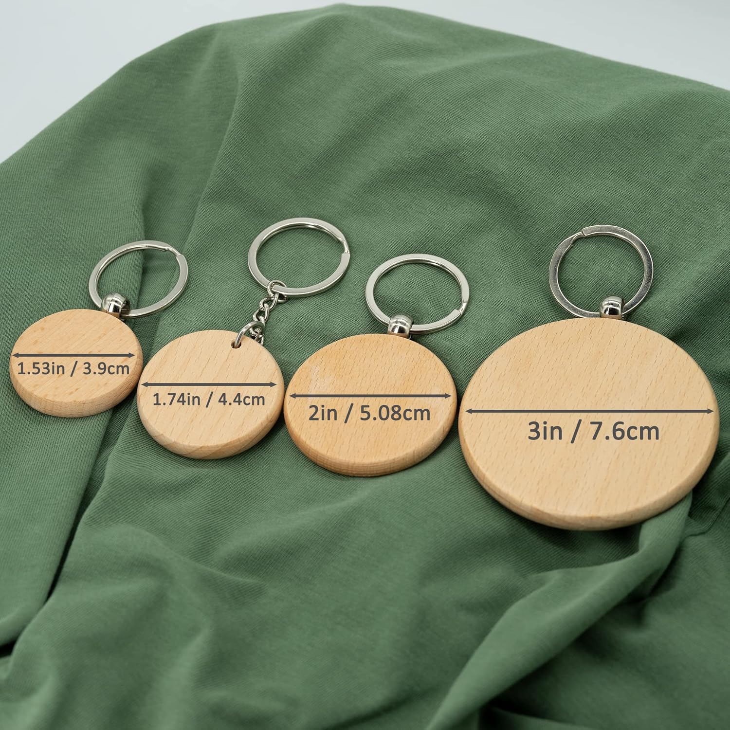 2 Inch Round Wood Engraving Blanks Wood Blanks Blank Wooden Key Tag 20 Pack - Image 5